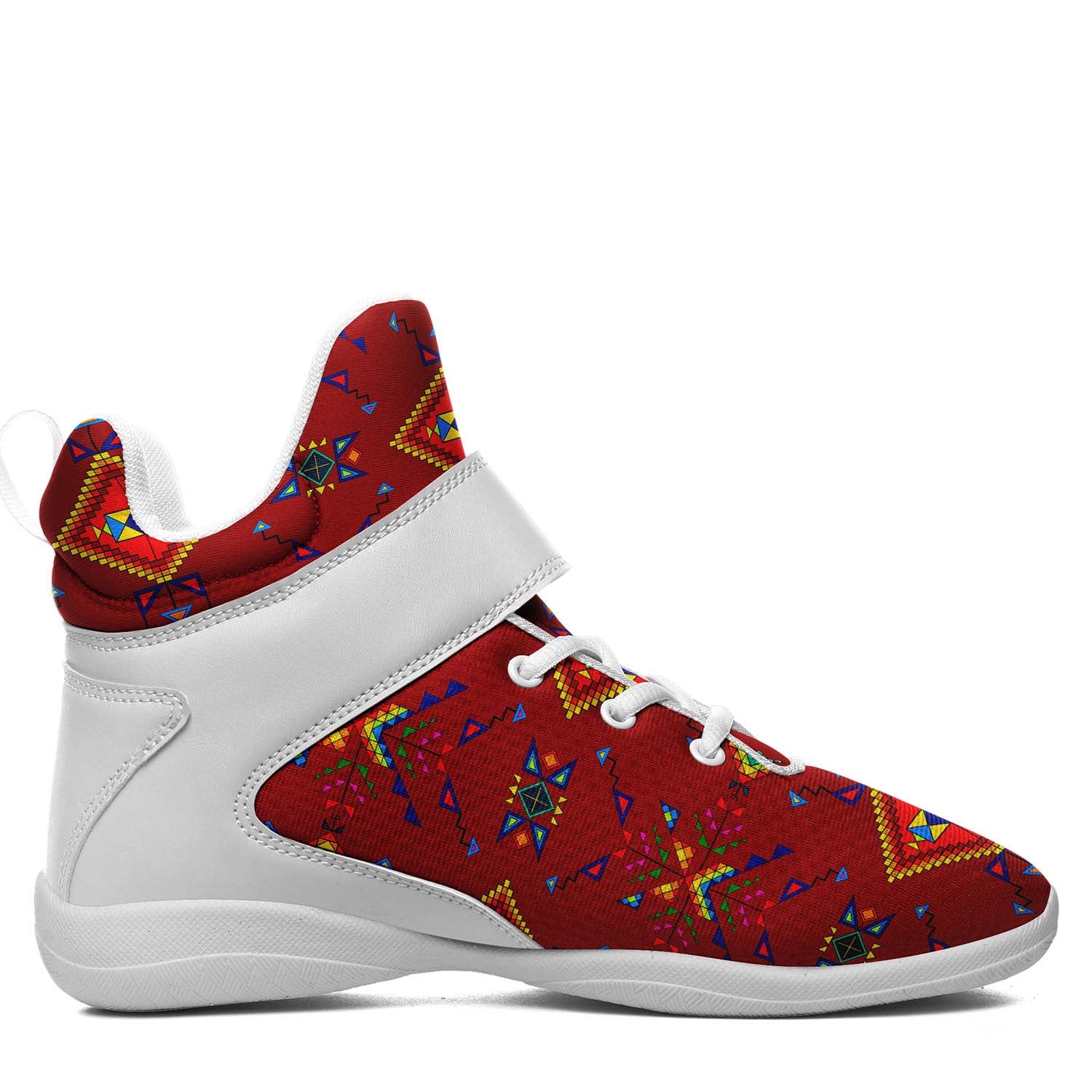 Buffalo Jump Red Ipottaa Basketball / Sport High Top Shoes - White Sole
