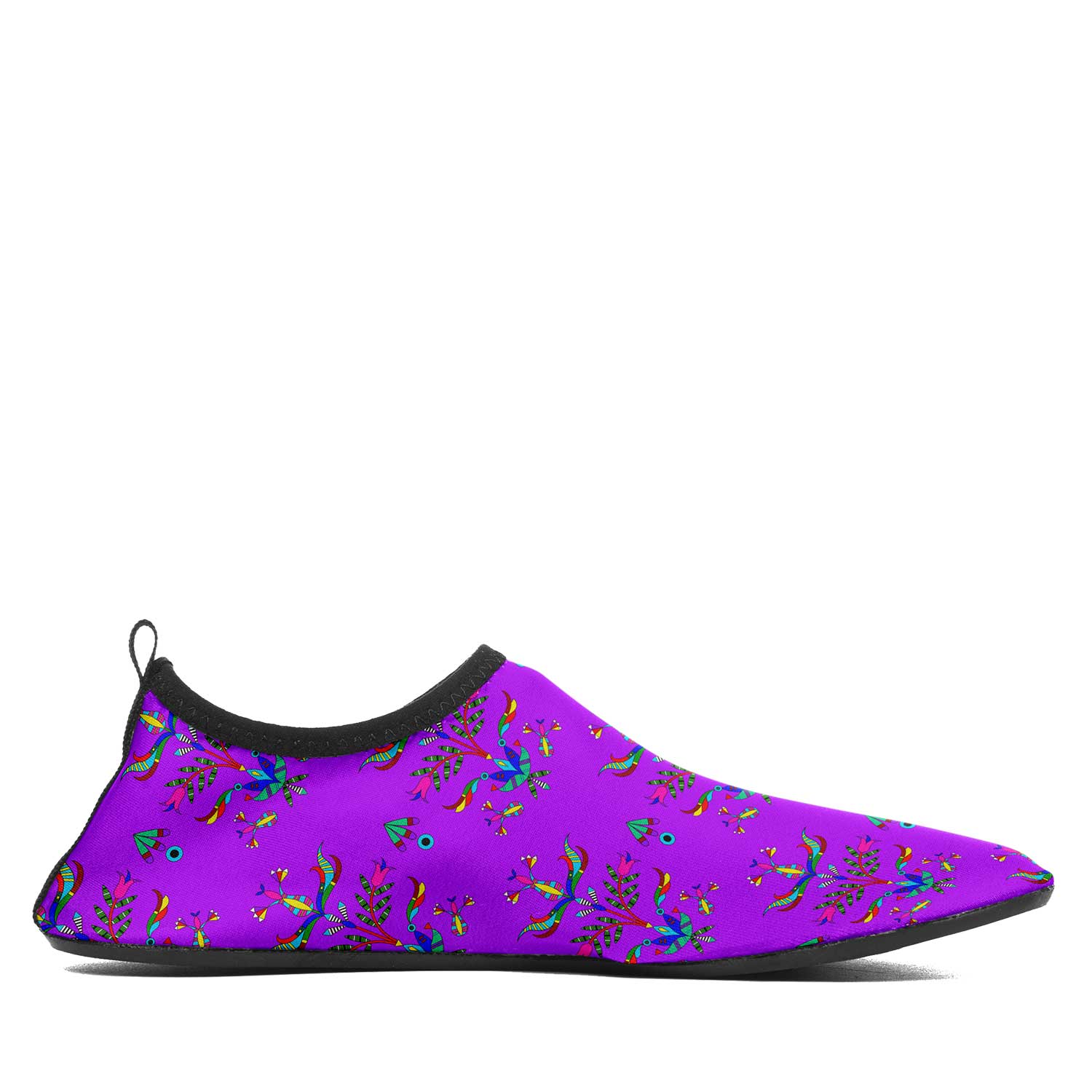 Dakota Damask Purple Kid's Sockamoccs Slip On Shoes