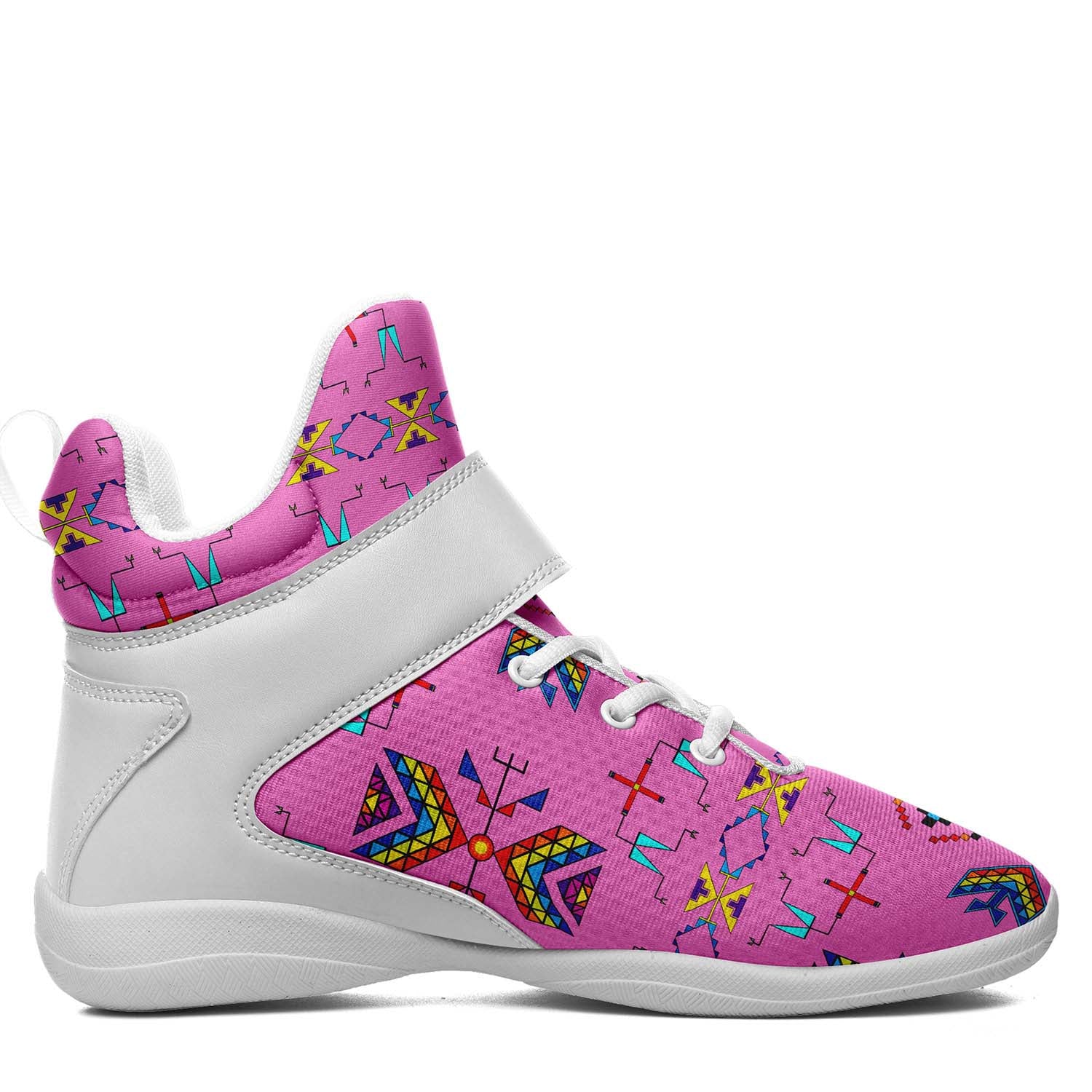 Rainy Chief Rainbow Blush Ipottaa Basketball / Sport High Top Shoes - White Sole