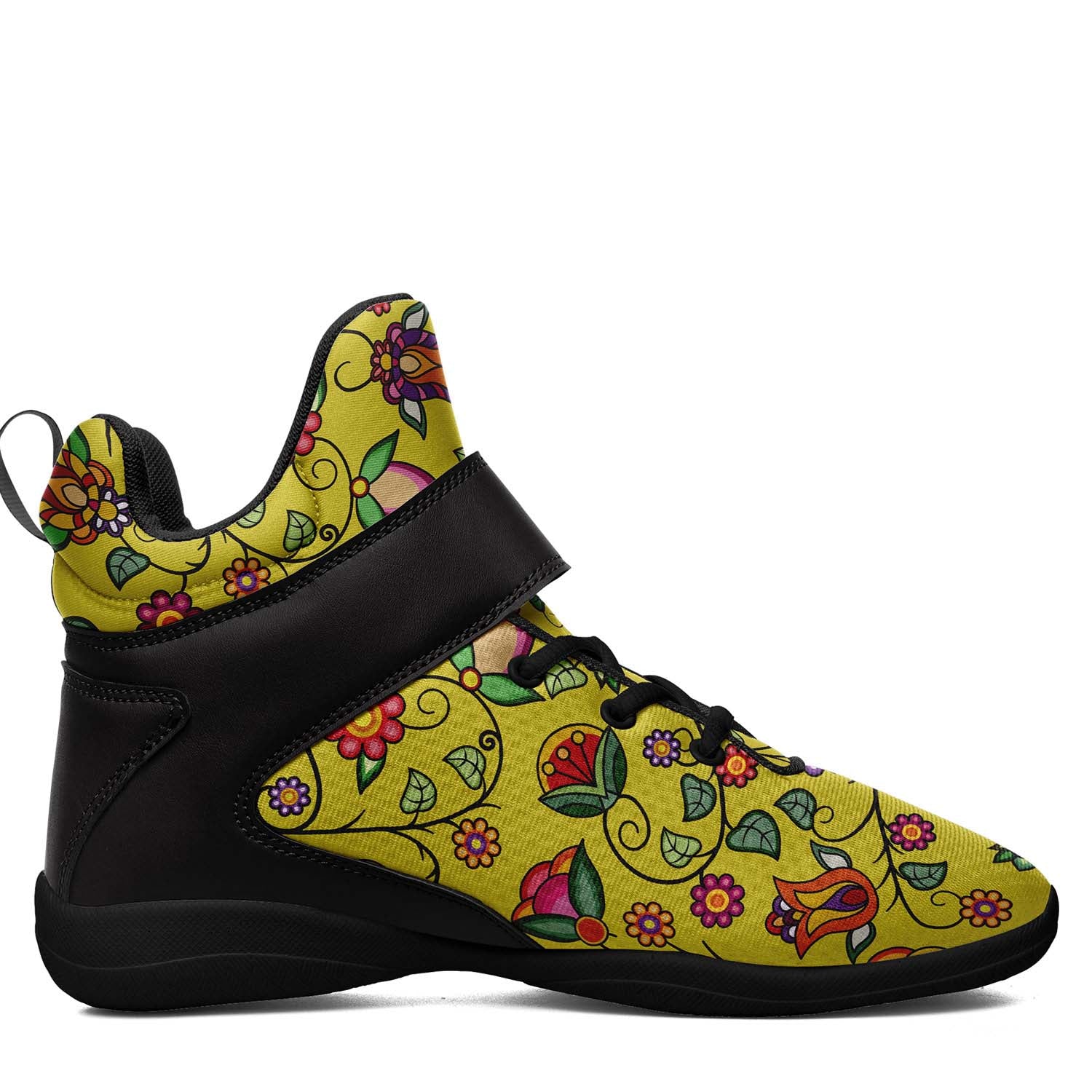 Heartbeat Petals Yellow Ipottaa Basketball / Sport High Top Shoes - Black Sole