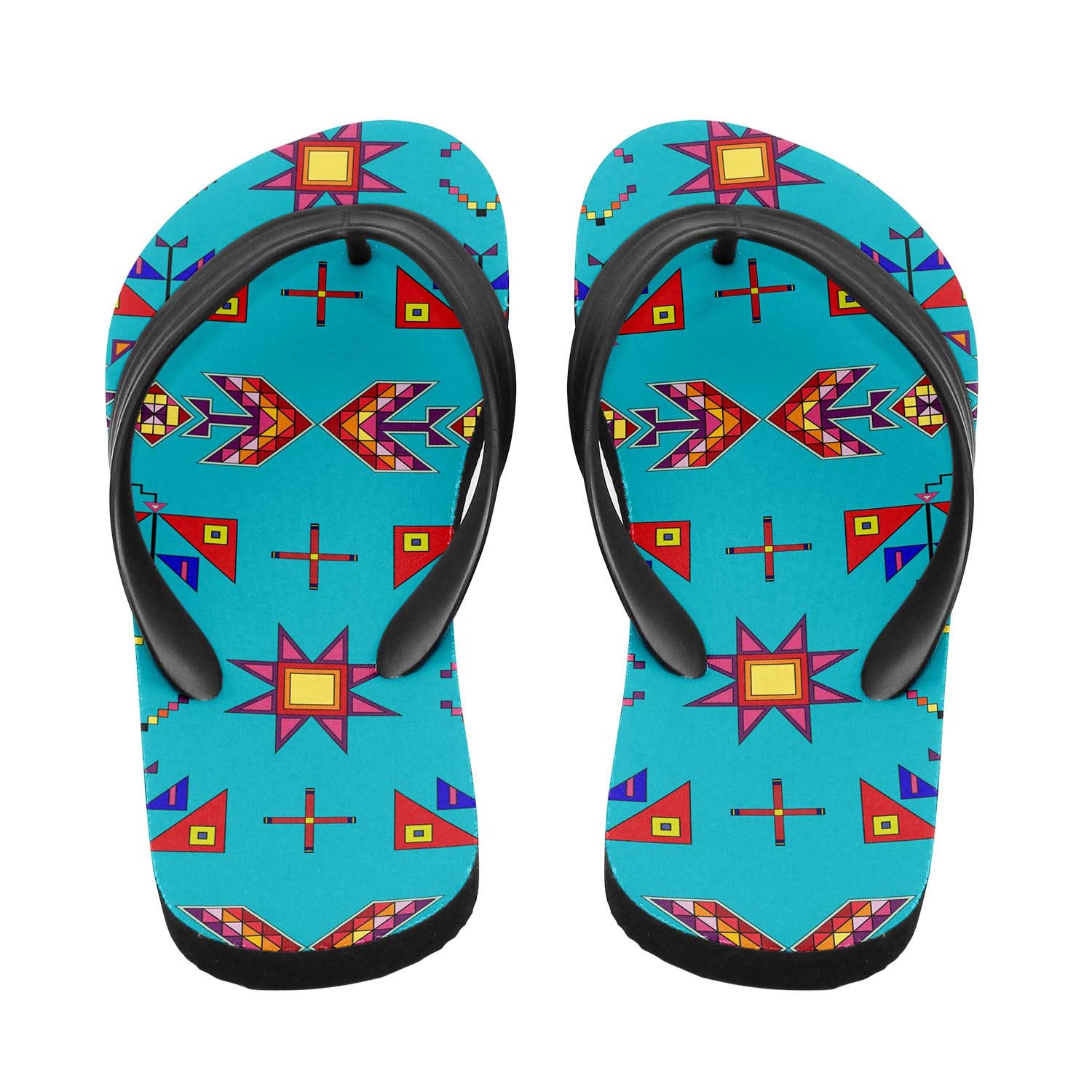 Scattered Generations Turquoise Flip Flops