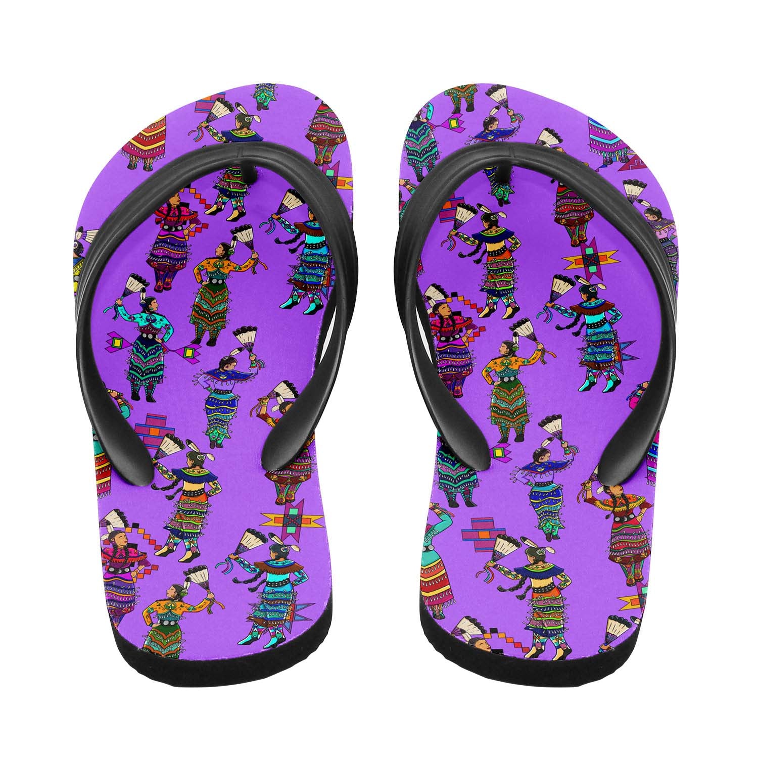 Women's Jingle Dancers Purple Flip Flops