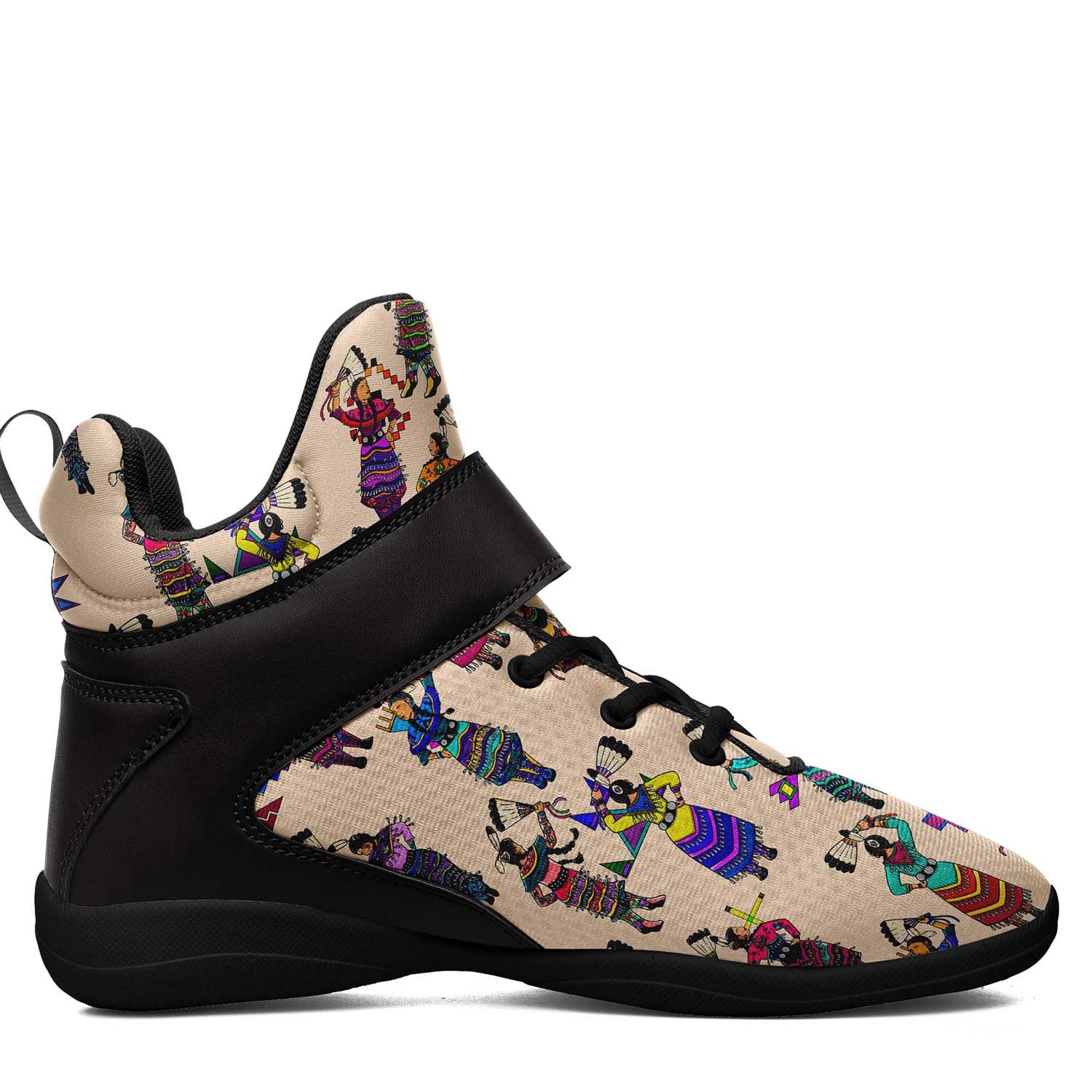 Women's Jingle Dancers Muslin Ipottaa Basketball / Sport High Top Shoes - Black Sole