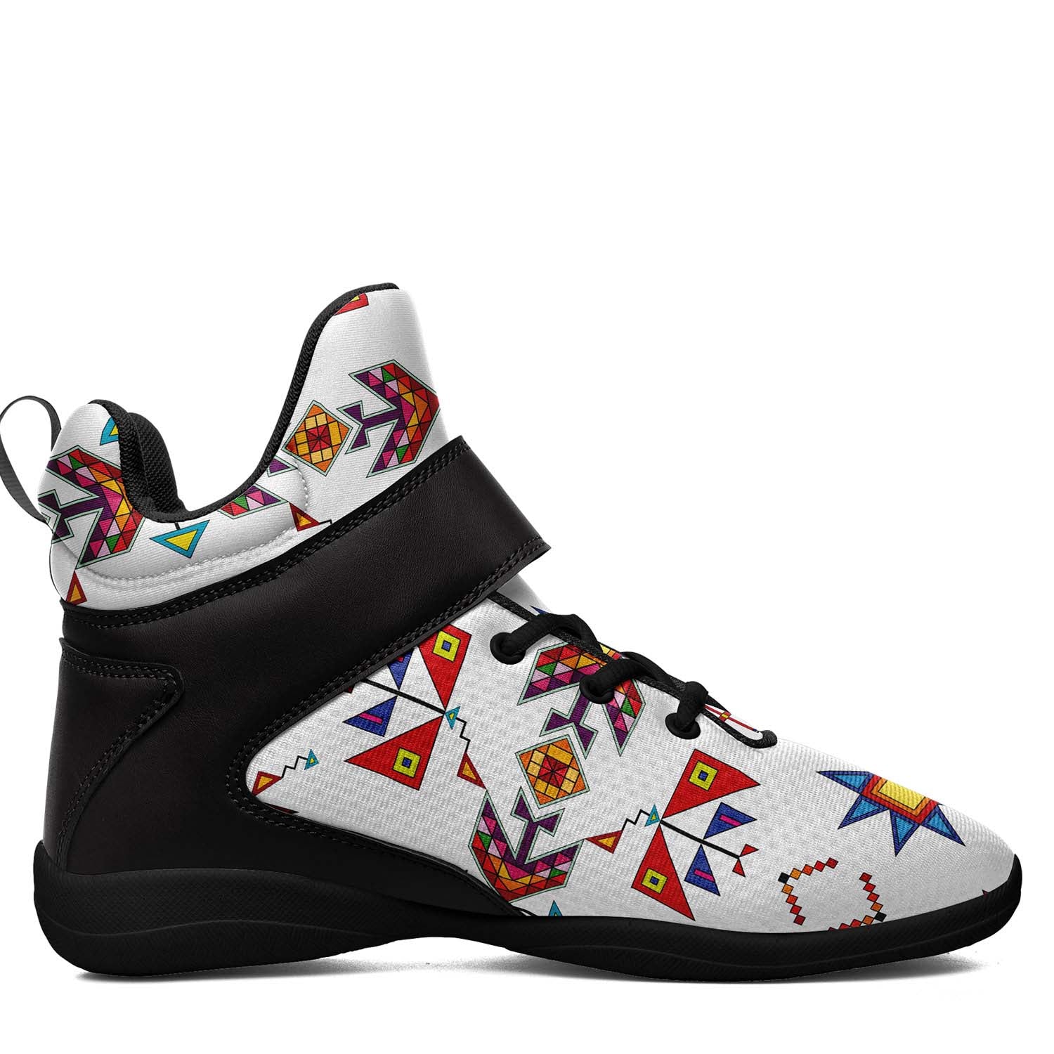 Scattered Generations White Ipottaa Basketball / Sport High Top Shoes - Black Sole