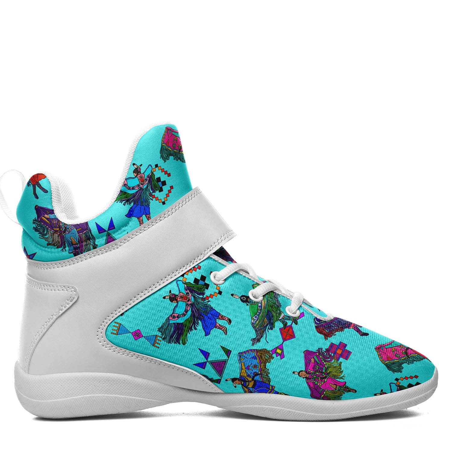 Women's Fancy Dancers Turquoise Ipottaa Basketball / Sport High Top Shoes - White Sole