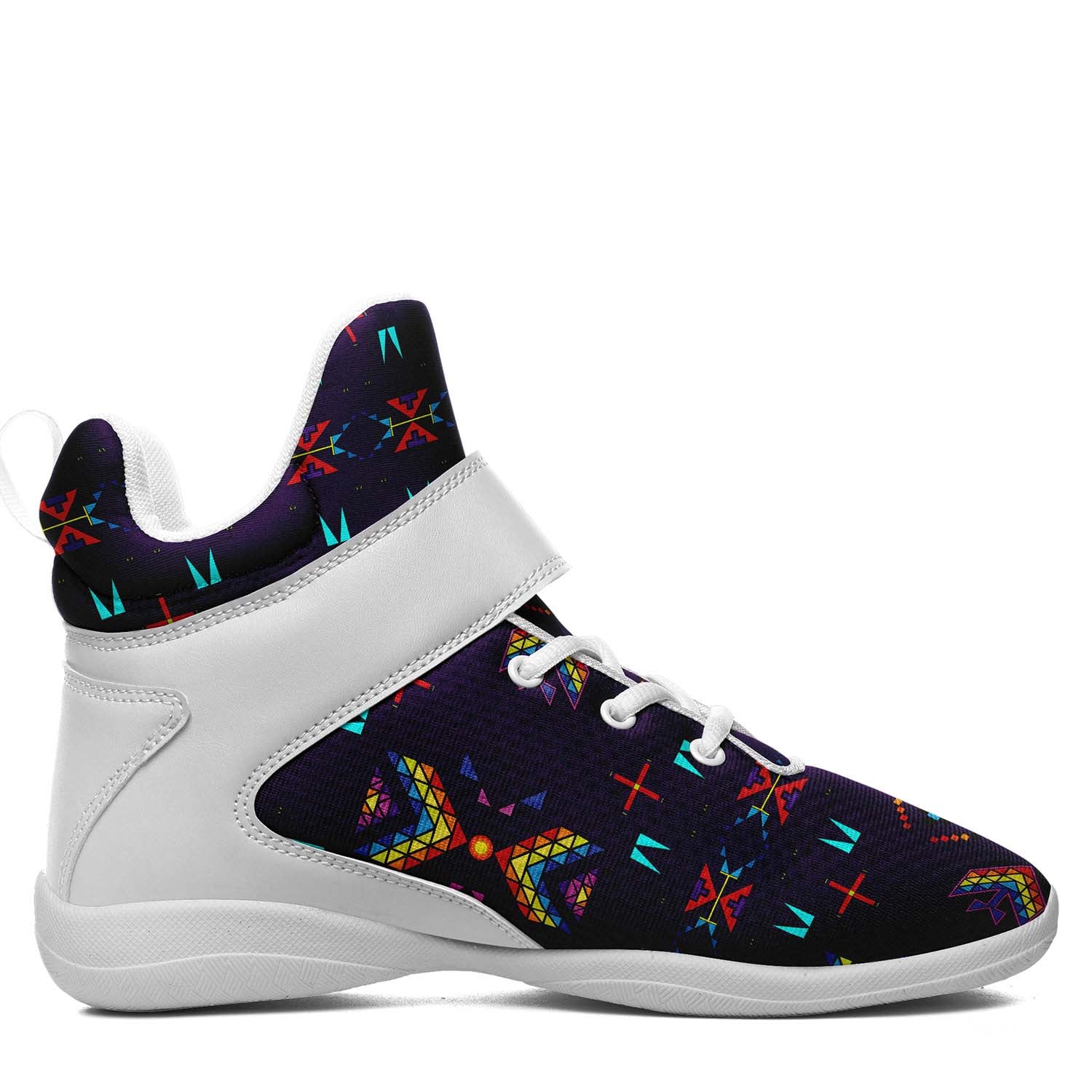 Rainy Chief Rainbow Dark Purple Ipottaa Basketball / Sport High Top Shoes - White Sole