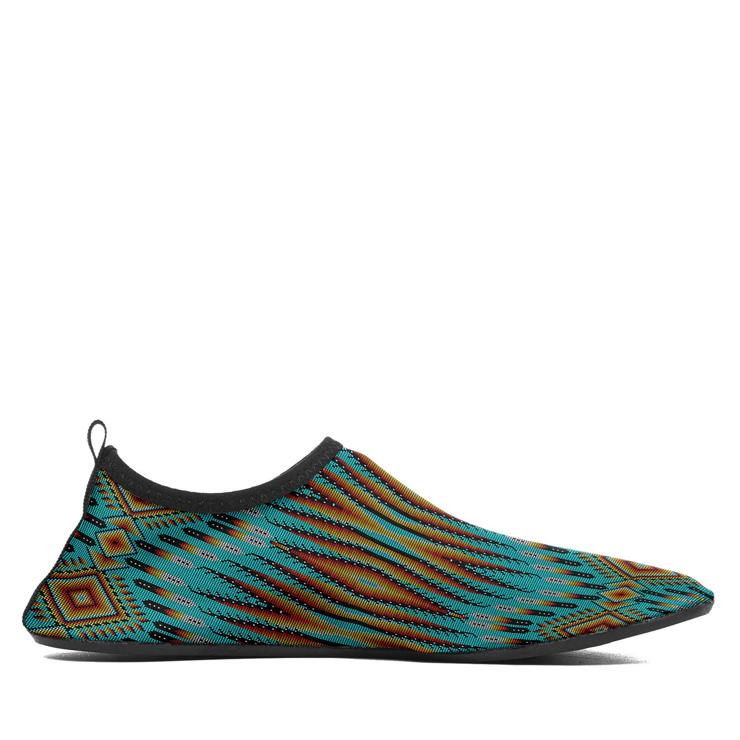 Fire Feather Turquoise Kid's Sockamoccs Slip On Shoes