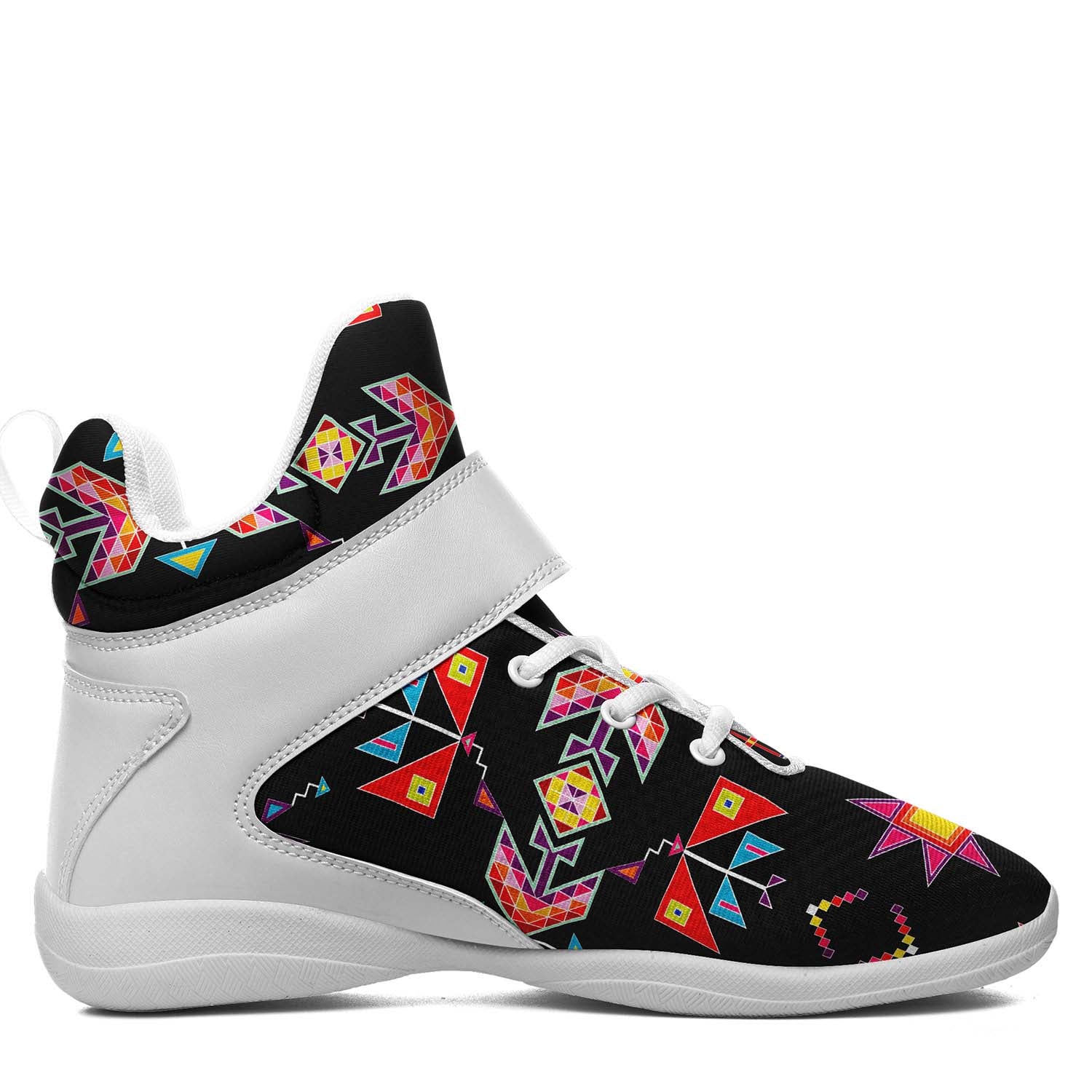 Scattered Generations Black Ipottaa Basketball / Sport High Top Shoes - White Sole