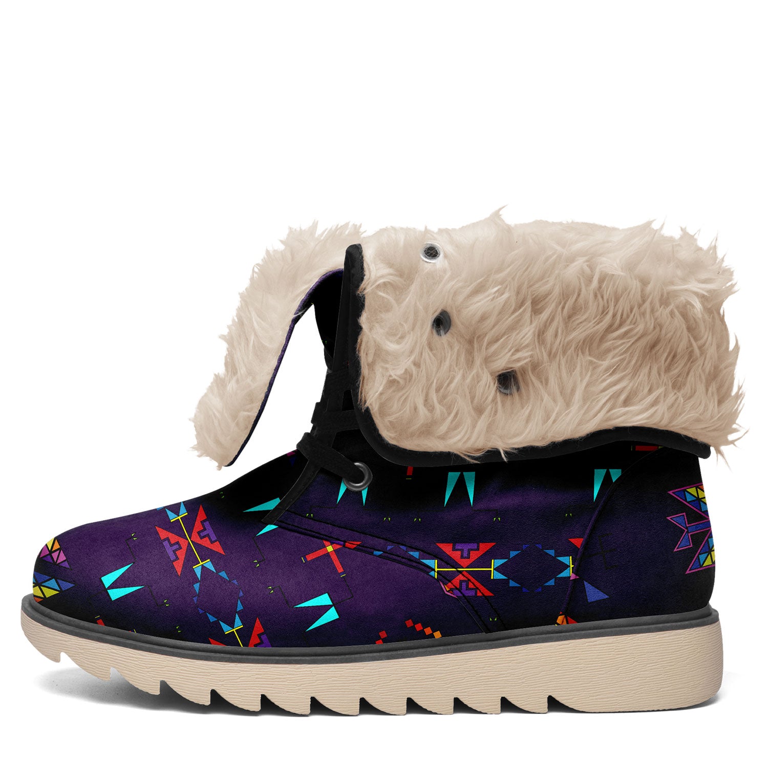 Rainy Chief Rainbow Dark Purple Polar Winter Boots