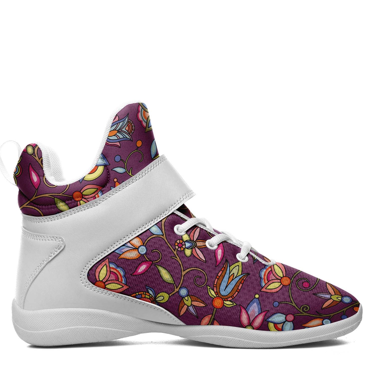 Buffalo Bloom Berry Bush Ipottaa Basketball / Sport High Top Shoes - White Sole
