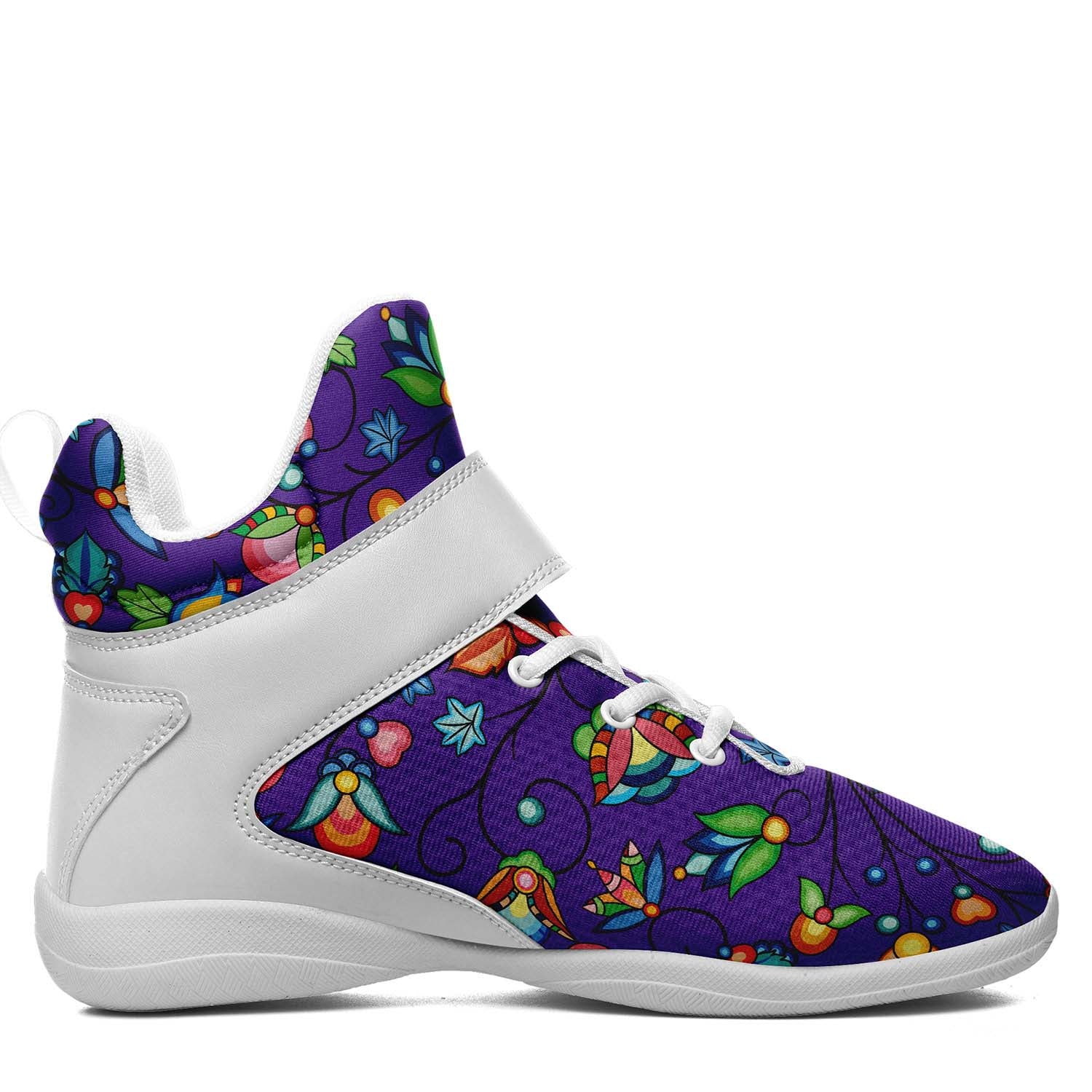 Prairie Plains Spirit Midnight Purple Ipottaa Basketball / Sport High Top Shoes - White Sole