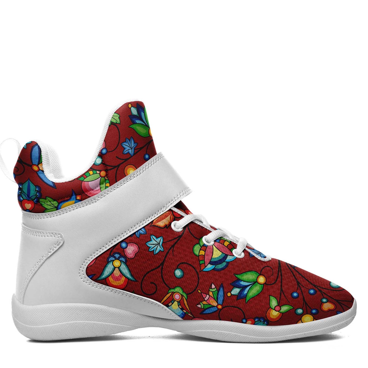 Prairie Plains Spirit Red Ipottaa Basketball / Sport High Top Shoes - White Sole