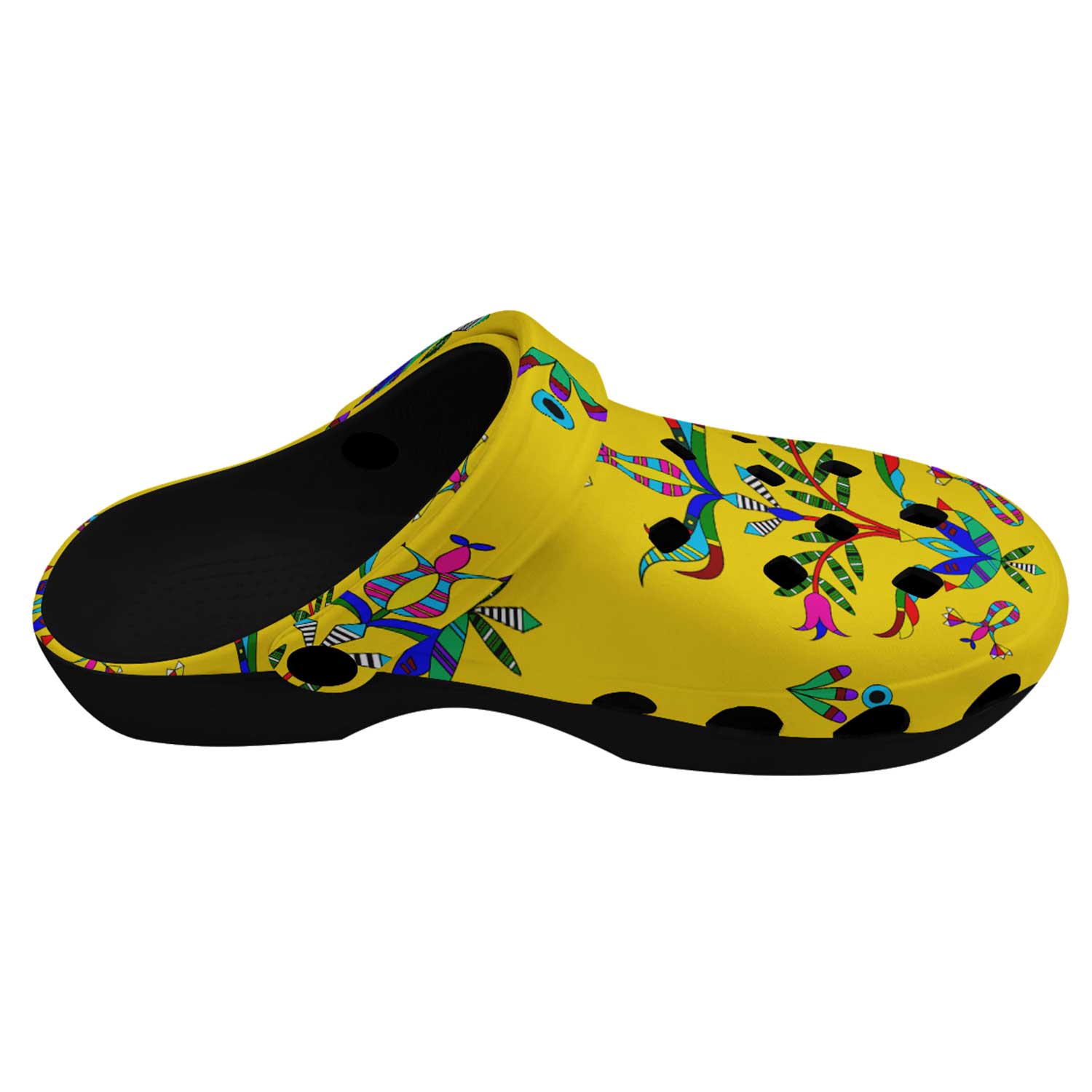 Dakota Damask Yellow Muddies Unisex Clog Shoes