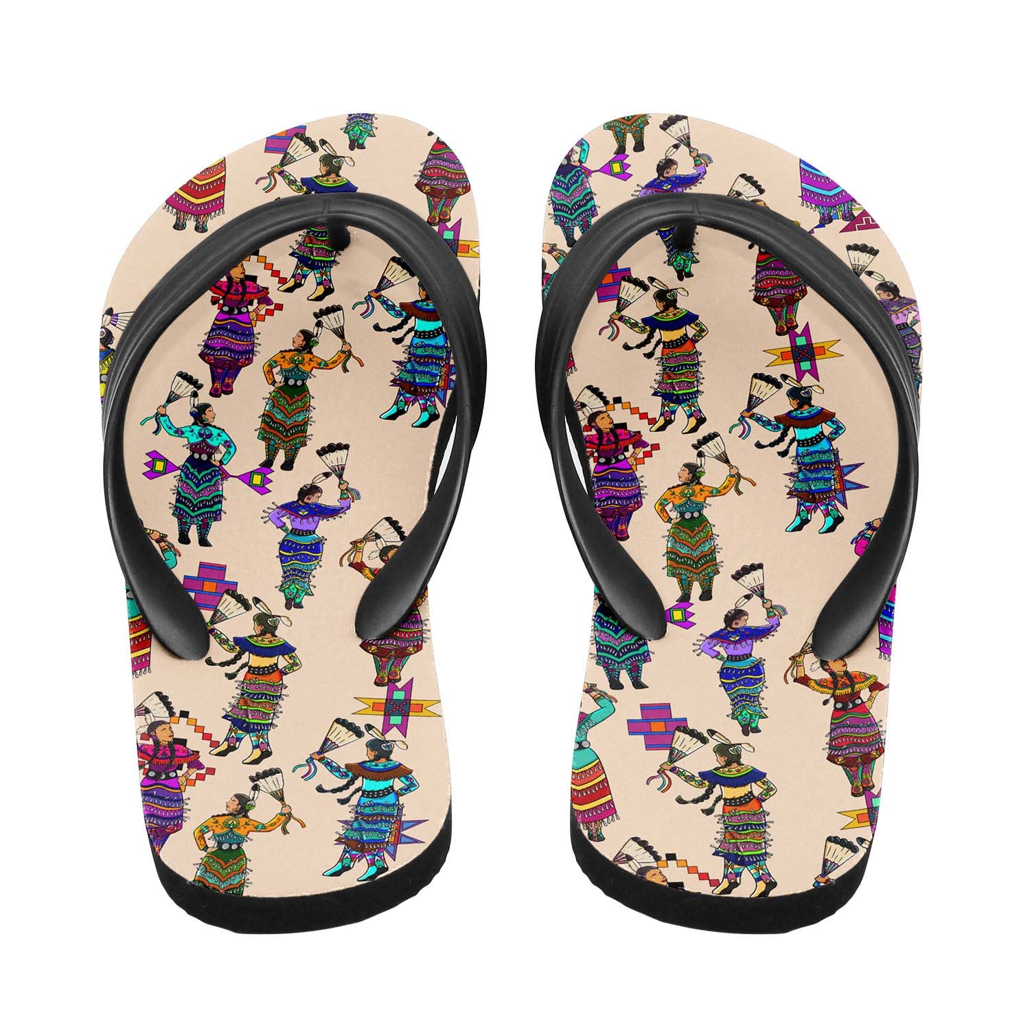 Women's Jingle Dancers Muslin Flip Flops