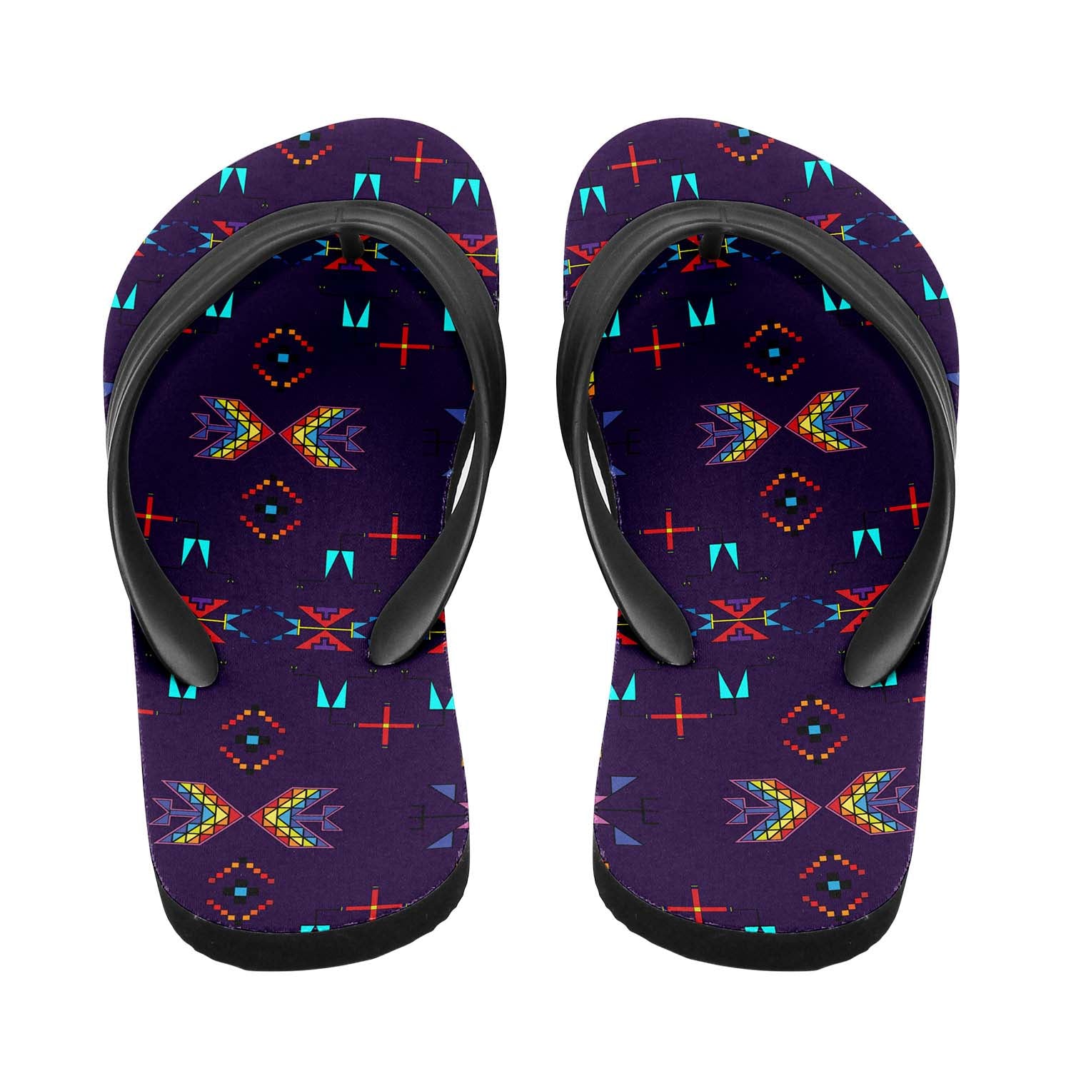 Rainy Chief Rainbow Dark Purple Flip Flops
