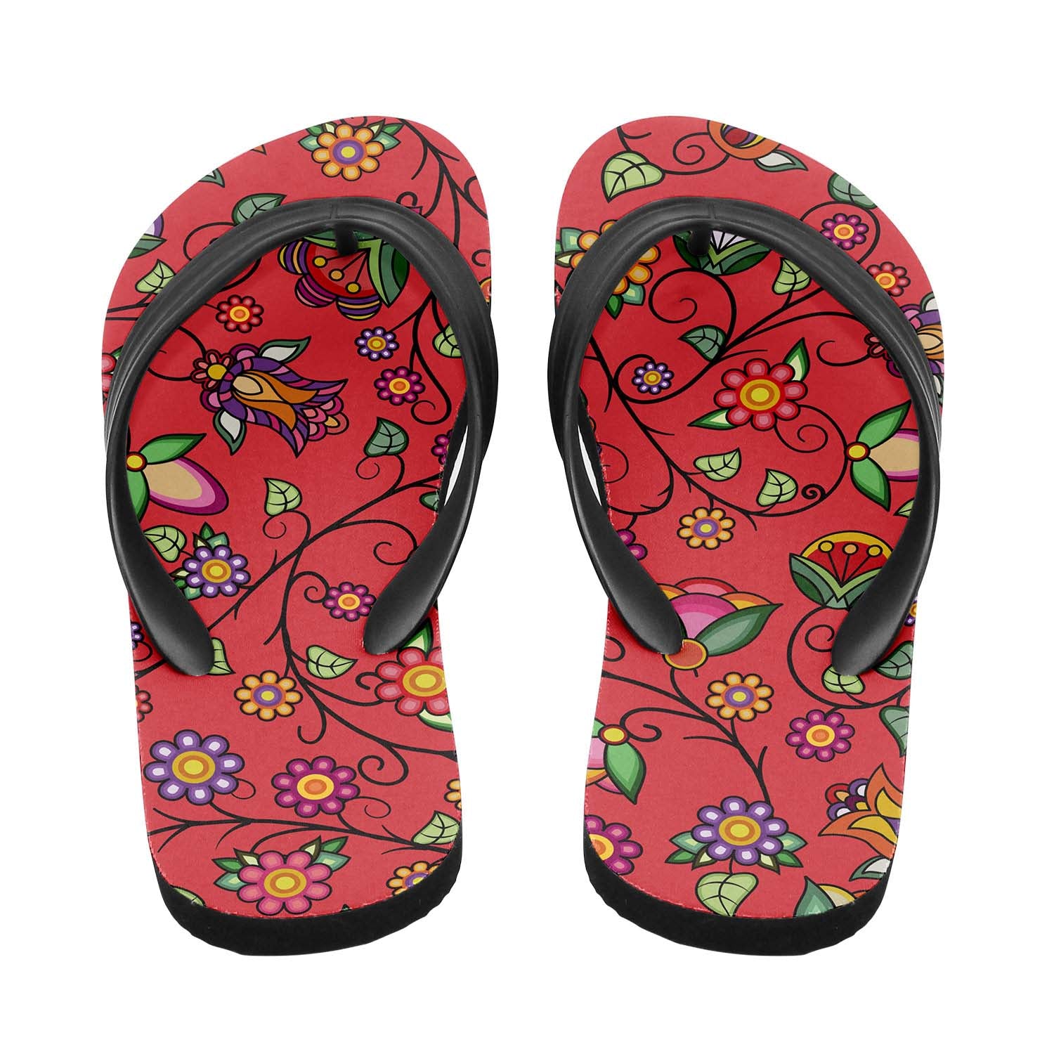 Heartbeat Petals Red Flip Flops