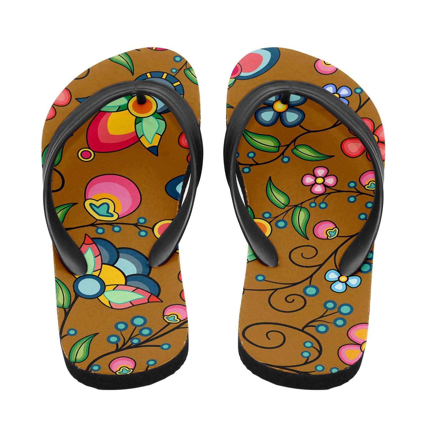 Floral Bounty Fall Leaves Flip Flops