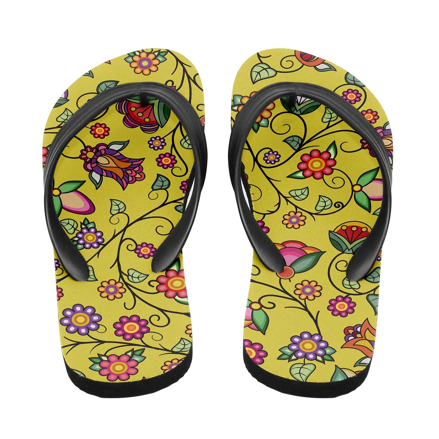 Heartbeat Petals Yellow Flip Flops