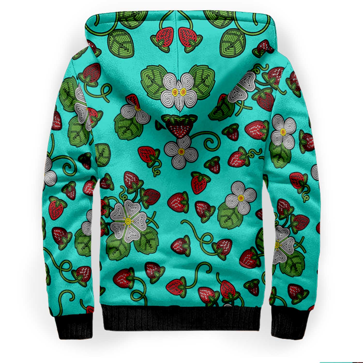 Strawberry Dreams Turquoise Sherpa Hoodie