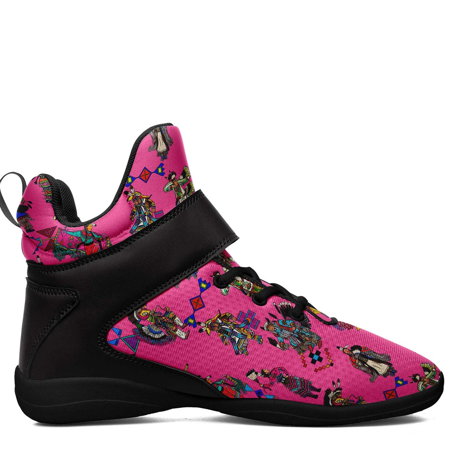 Grand Entry Dancer Pink Ipottaa Basketball / Sport High Top Shoes - Black Sole