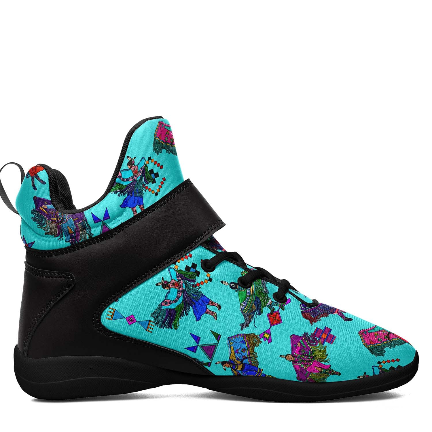 Women's Fancy Dancers Turquoise Ipottaa Basketball / Sport High Top Shoes - Black Sole