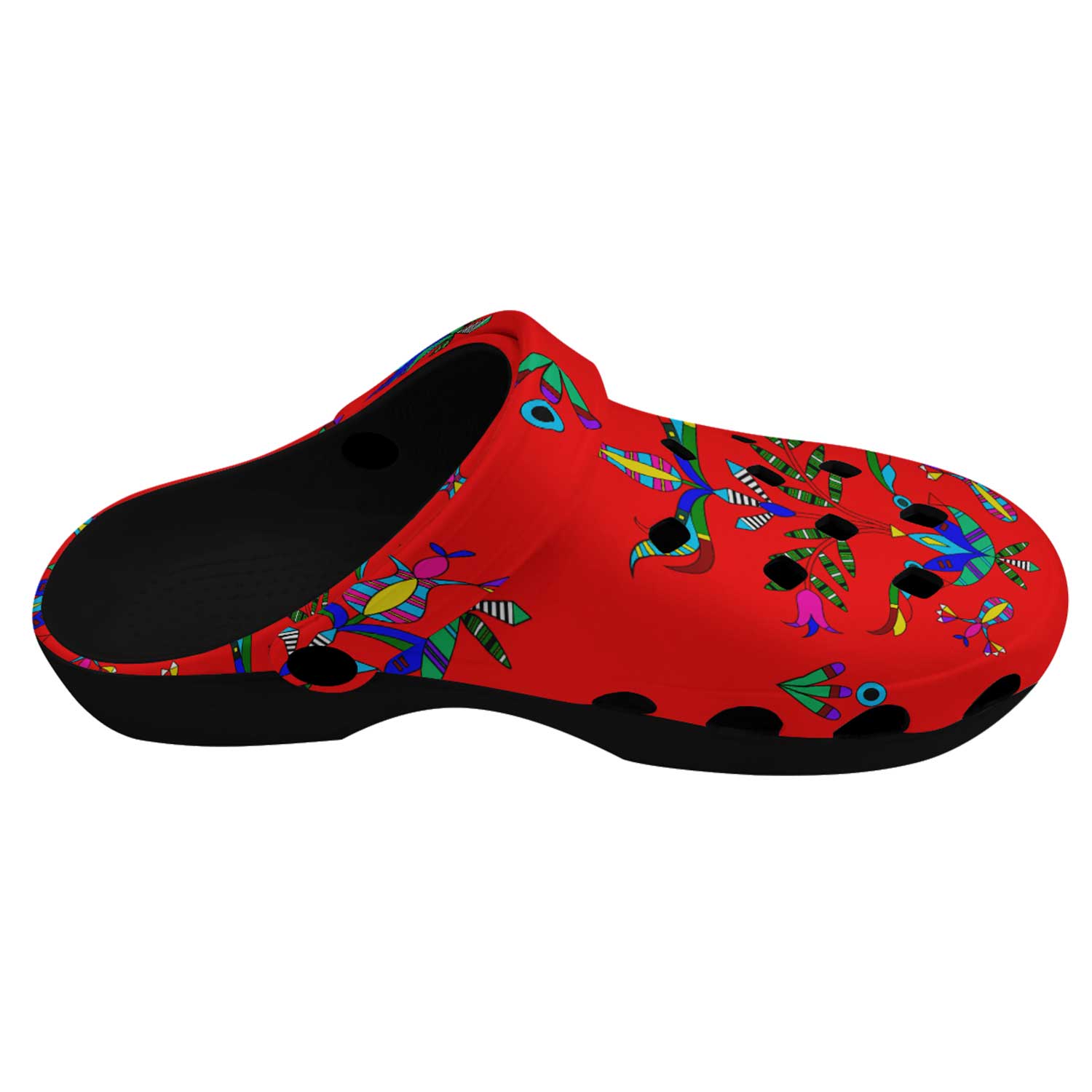 Dakota Damask Red Muddies Unisex Clog Shoes