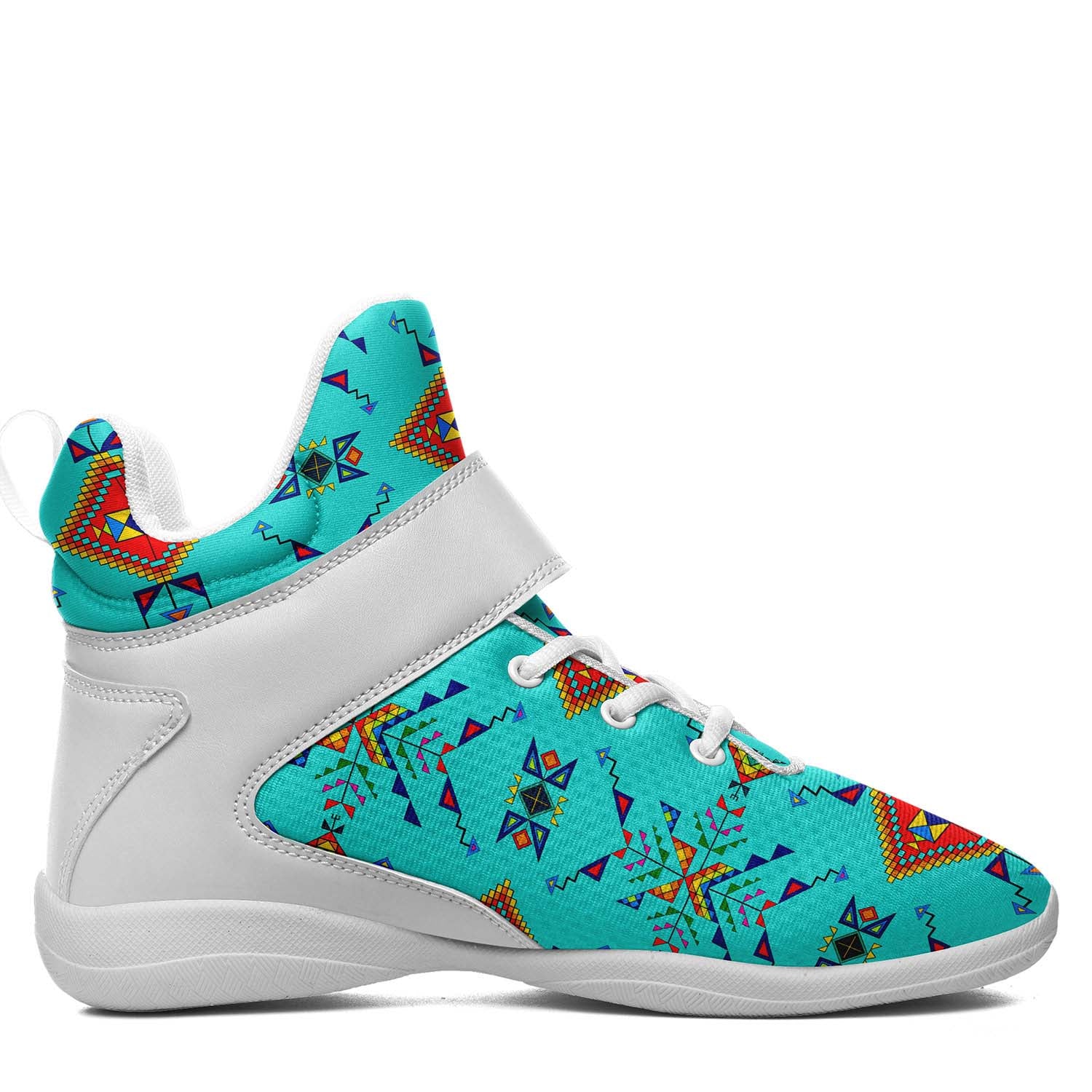 Buffalo Jump Turquoise Ipottaa Basketball / Sport High Top Shoes - White Sole