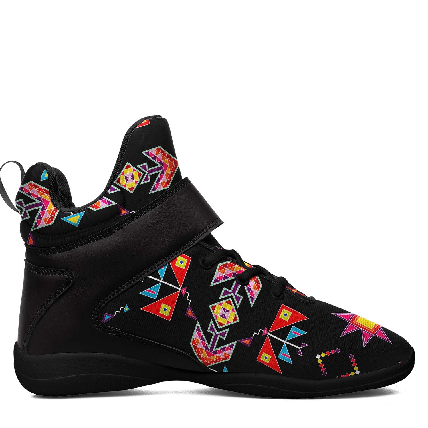 Scattered Generations Black Ipottaa Basketball / Sport High Top Shoes - Black Sole