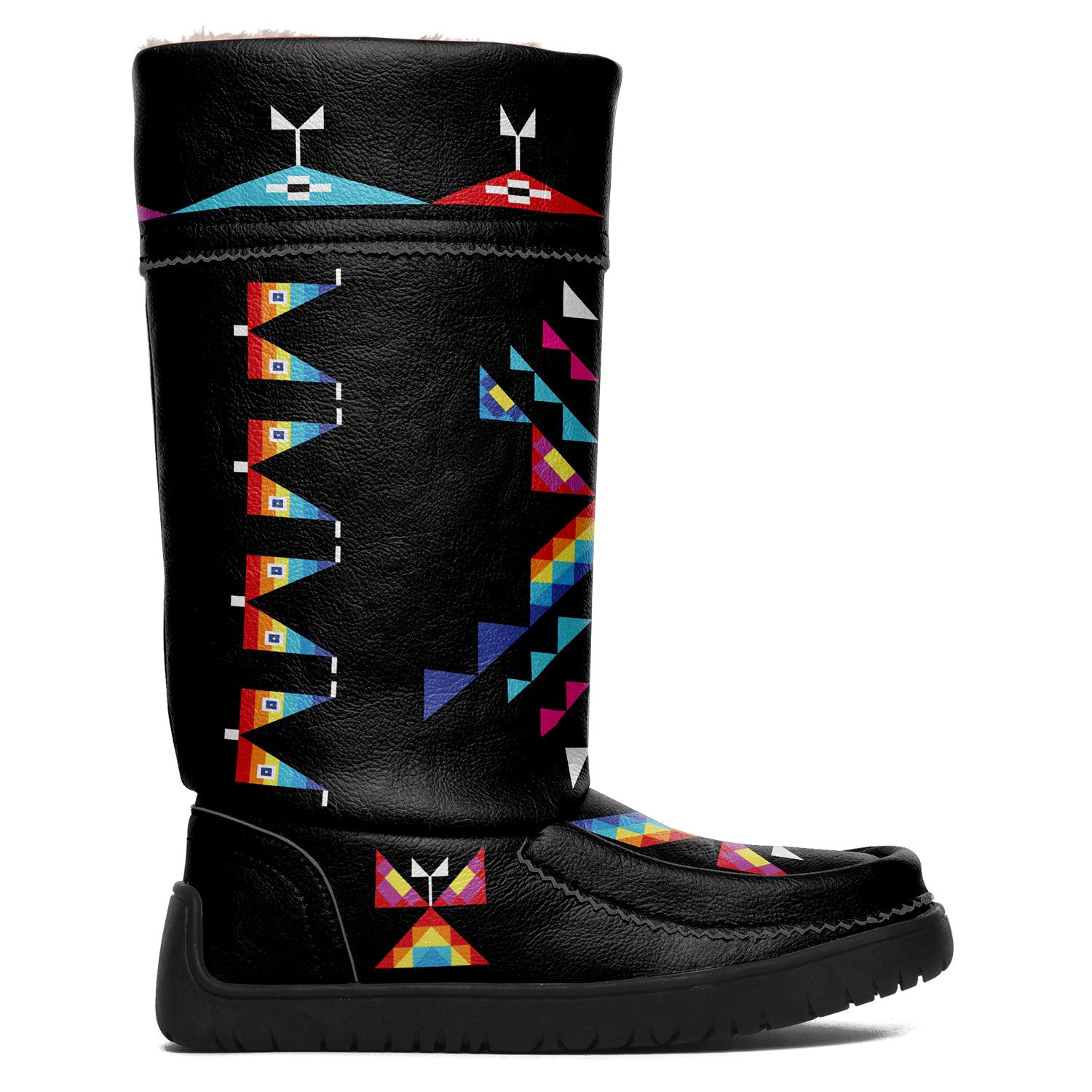 Healing Rainbow Path Black Real Leather MocLux