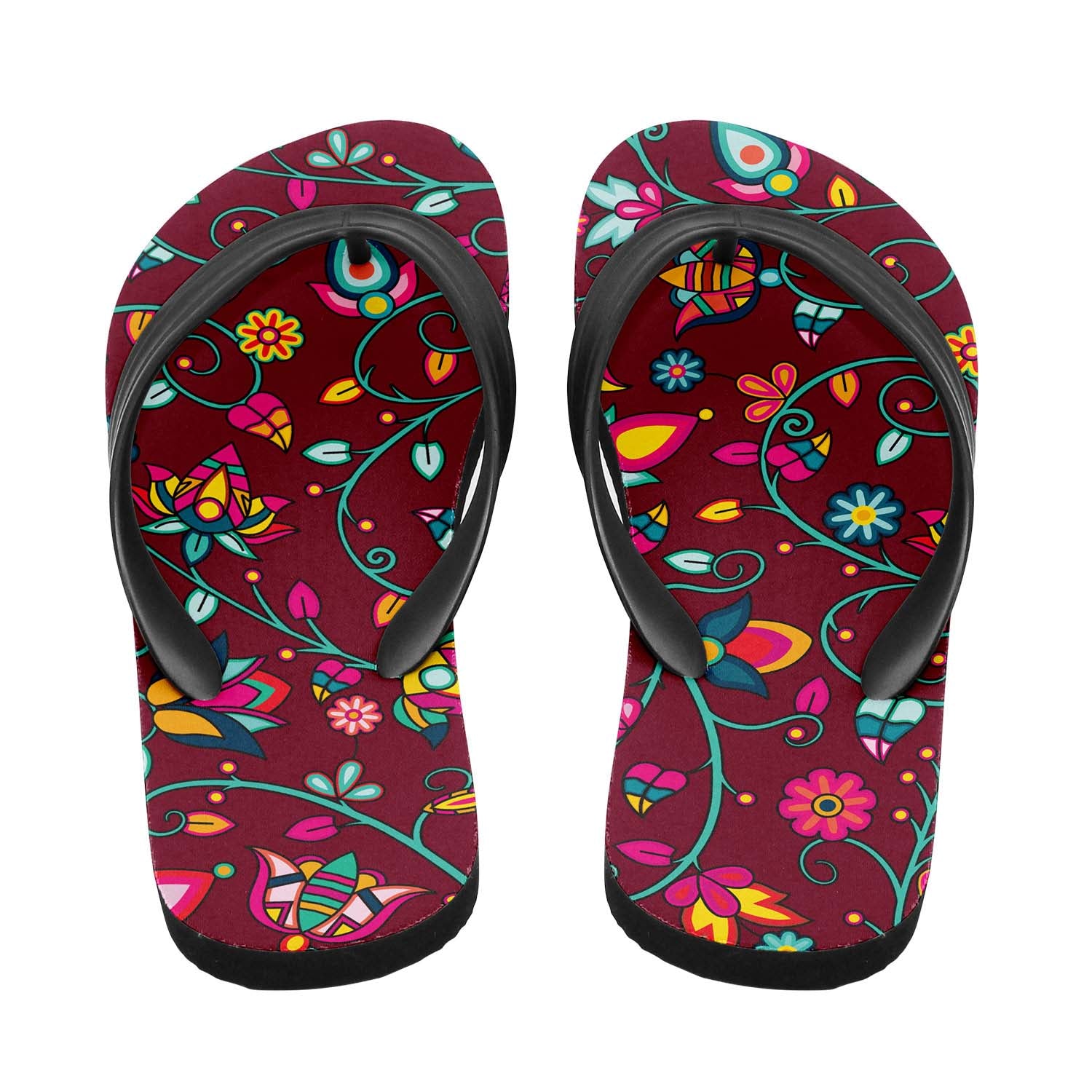 Thorny Path Cranberry Flip Flops