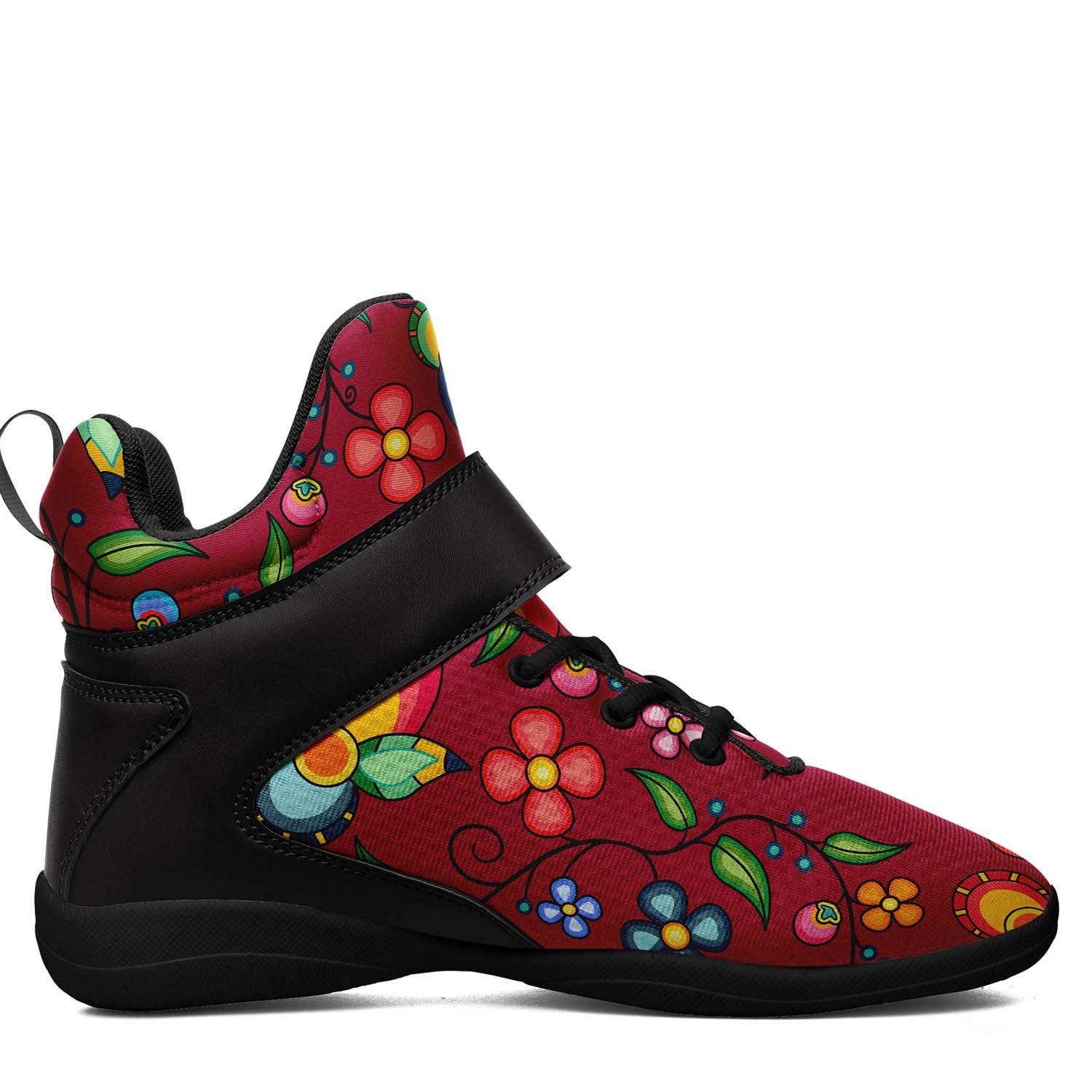 Floral Bounty Magenta Ipottaa Basketball / Sport High Top Shoes - Black Sole