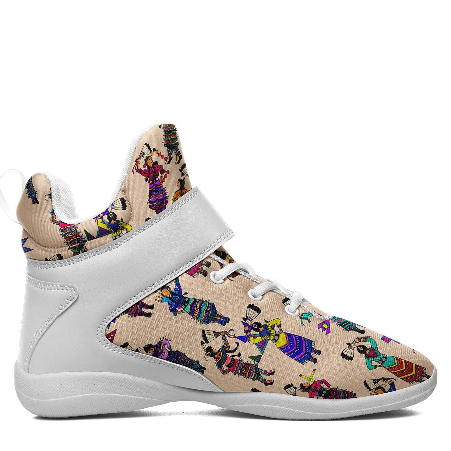 Women's Jingle Dancers Muslin Ipottaa Basketball / Sport High Top Shoes - White Sole