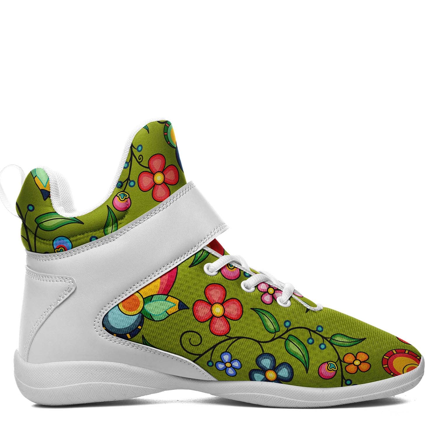 Floral Bounty Sweetgrass Ipottaa Basketball / Sport High Top Shoes - White Sole