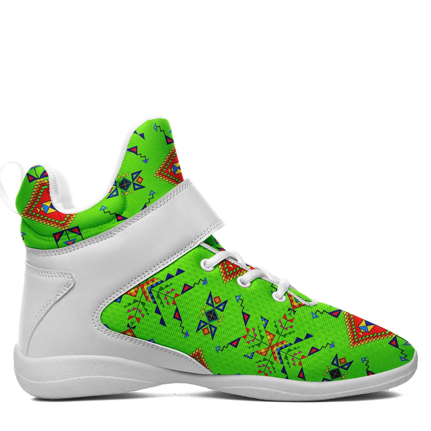 Buffalo Jump Neon Green Ipottaa Basketball / Sport High Top Shoes - White Sole