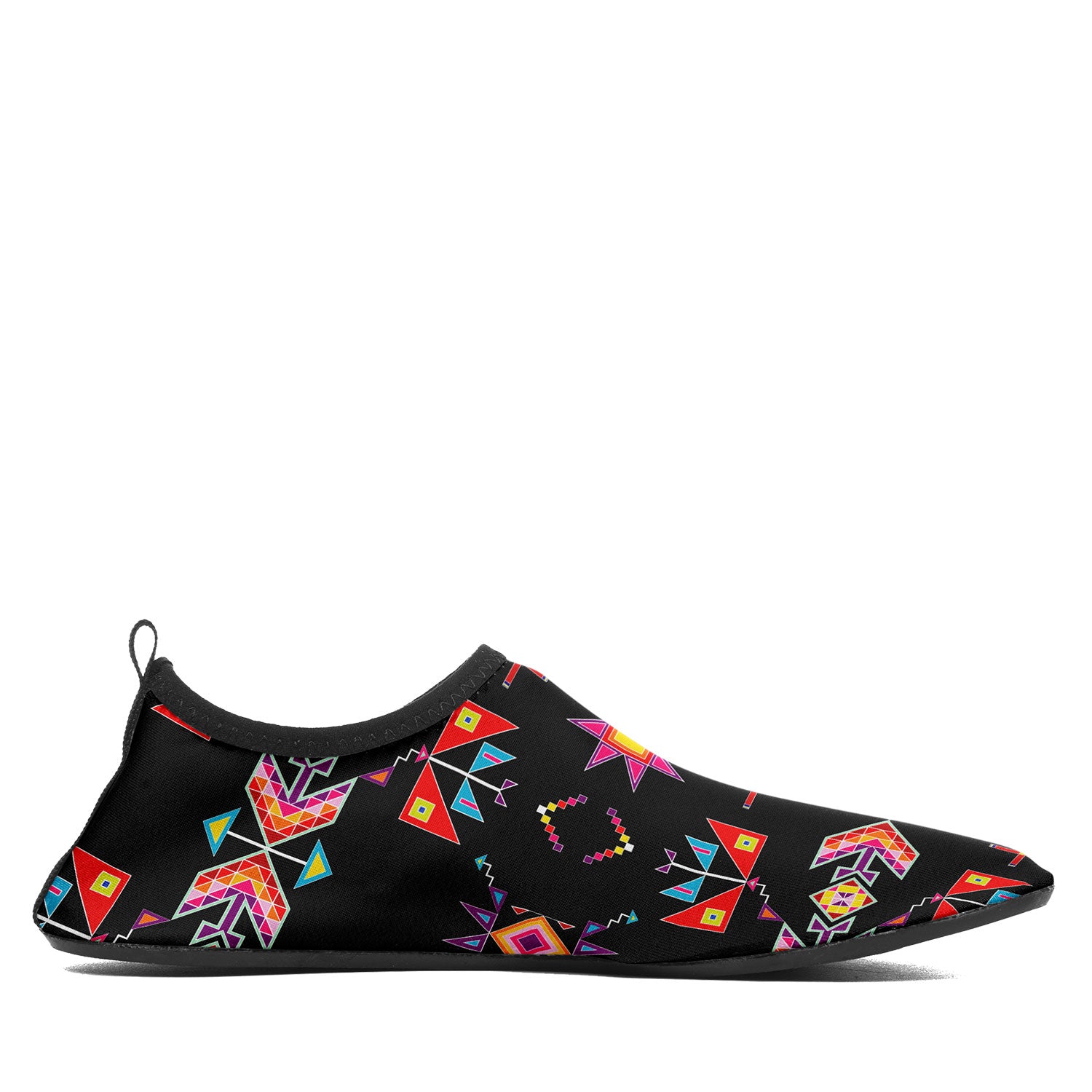 Scattered Generations Black Kid's Sockamoccs Slip On Shoes