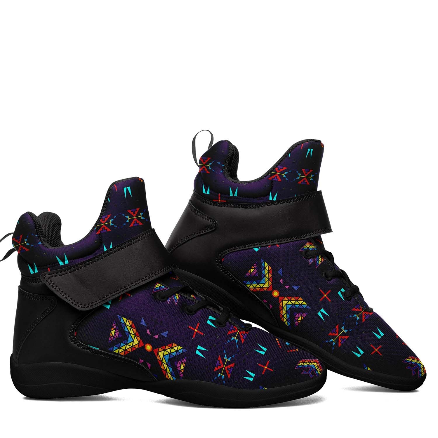 Rainy Chief Rainbow Dark Purple Ipottaa Basketball / Sport High Top Shoes - Black Sole