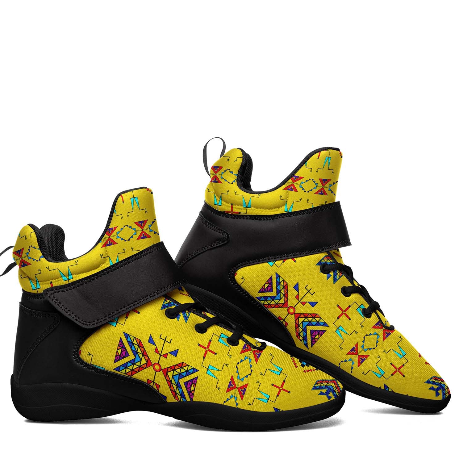 Rainy Chief Rainbow Yellow Ipottaa Basketball / Sport High Top Shoes - Black Sole
