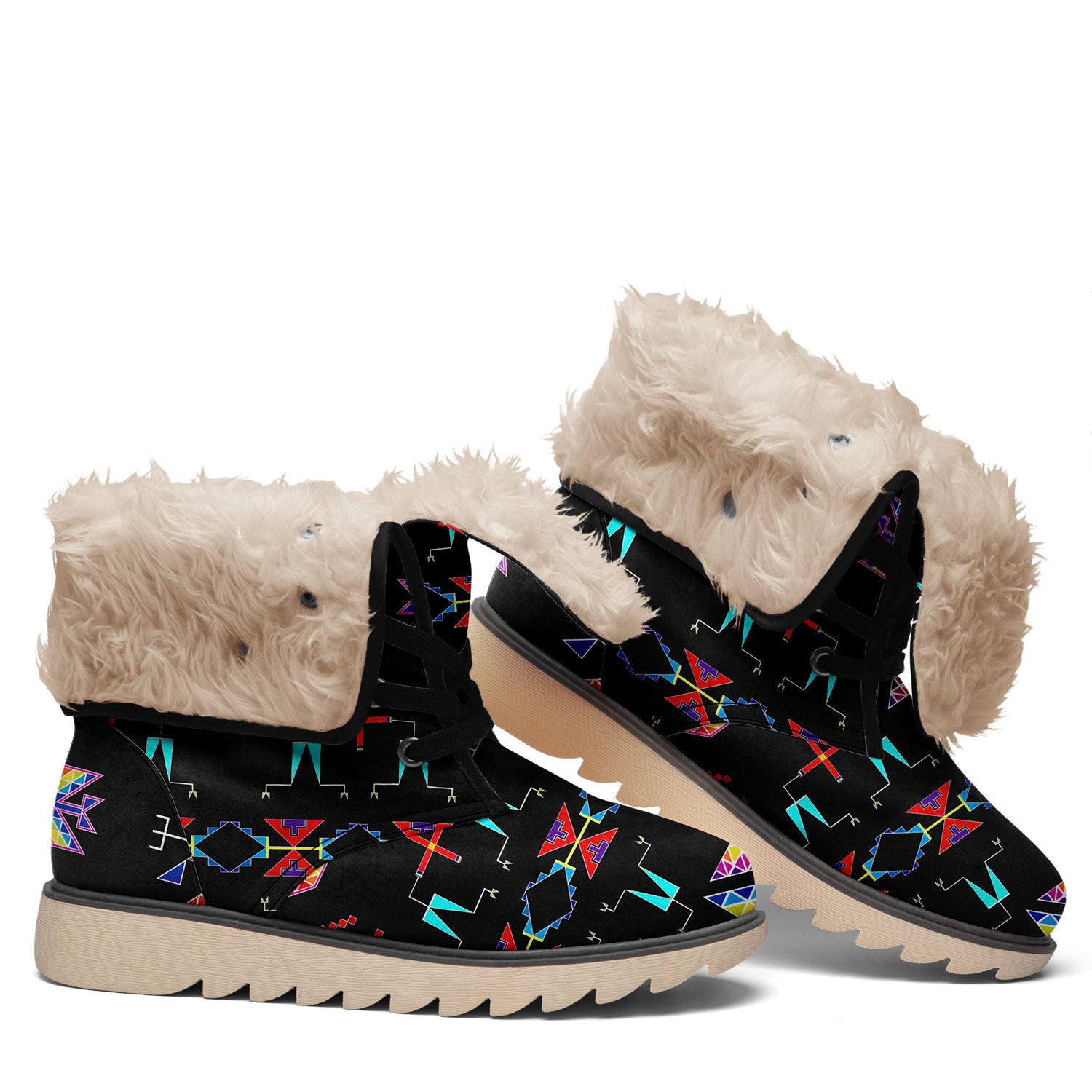 Rainy Chief Rainbow Black Polar Winter Boots