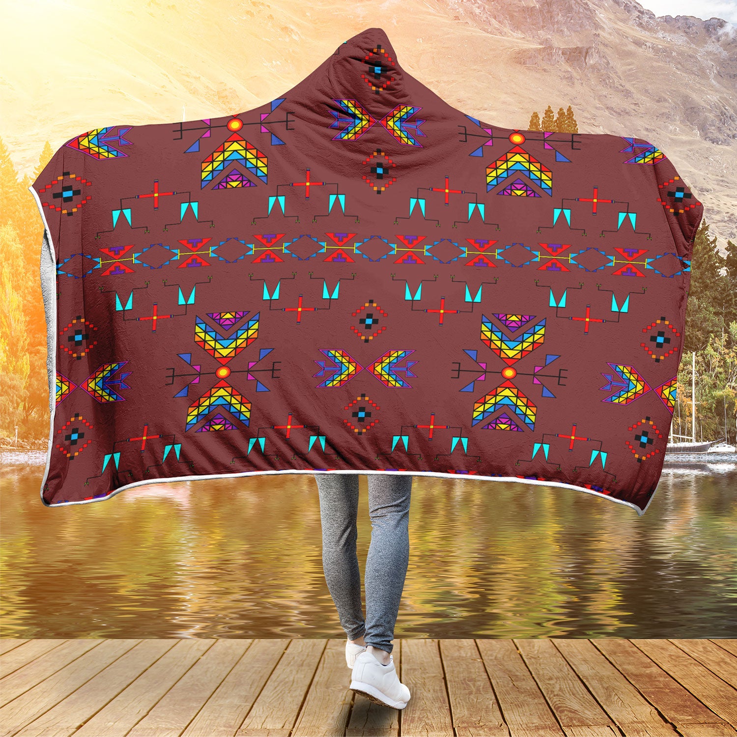 Rainy Chief Rainbow Earth Clay Hooded Blanket