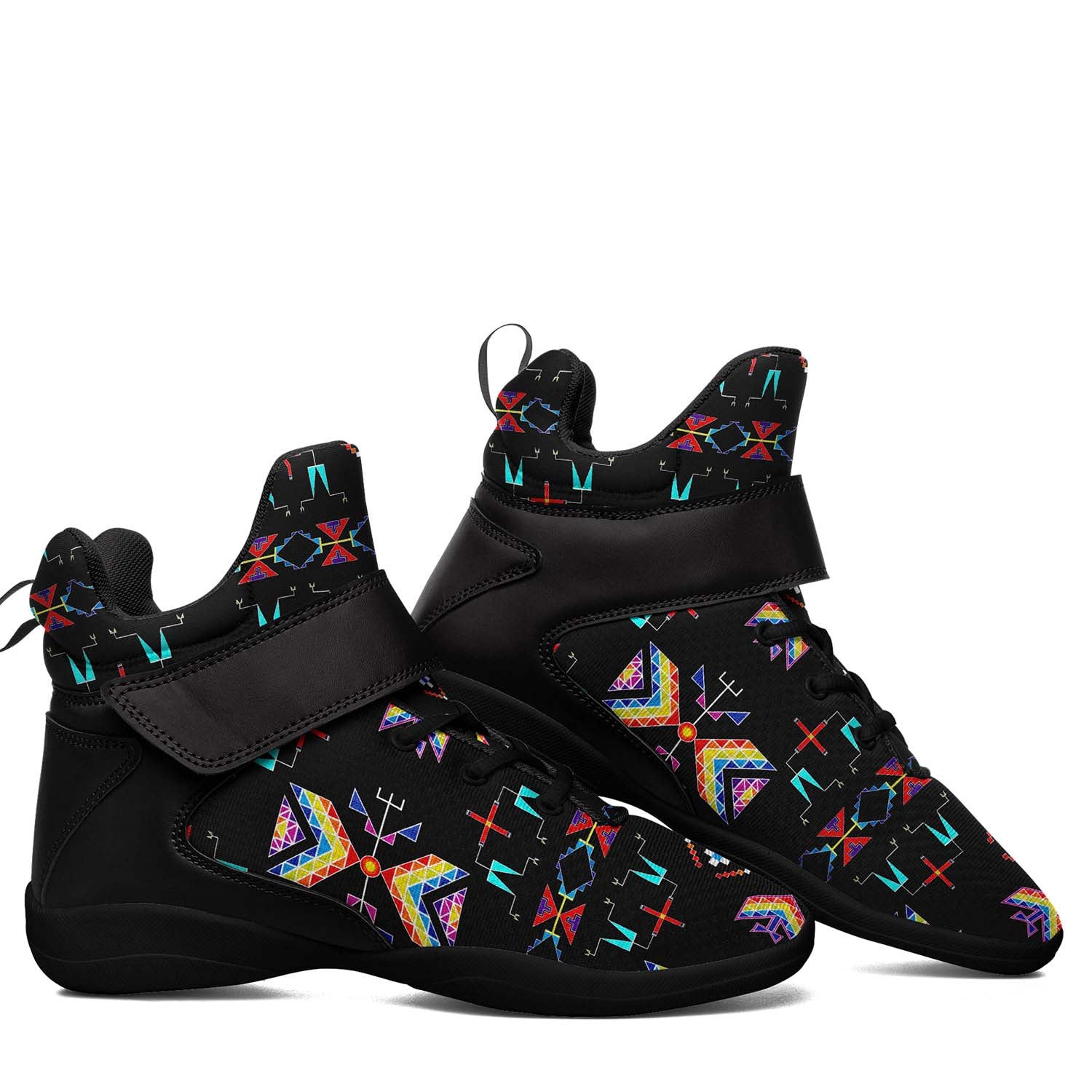 Rainy Chief Rainbow Black Ipottaa Basketball / Sport High Top Shoes - Black Sole