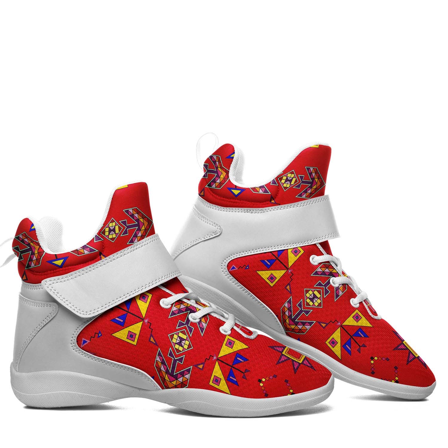 Scattered Generations Red Ipottaa Basketball / Sport High Top Shoes - White Sole