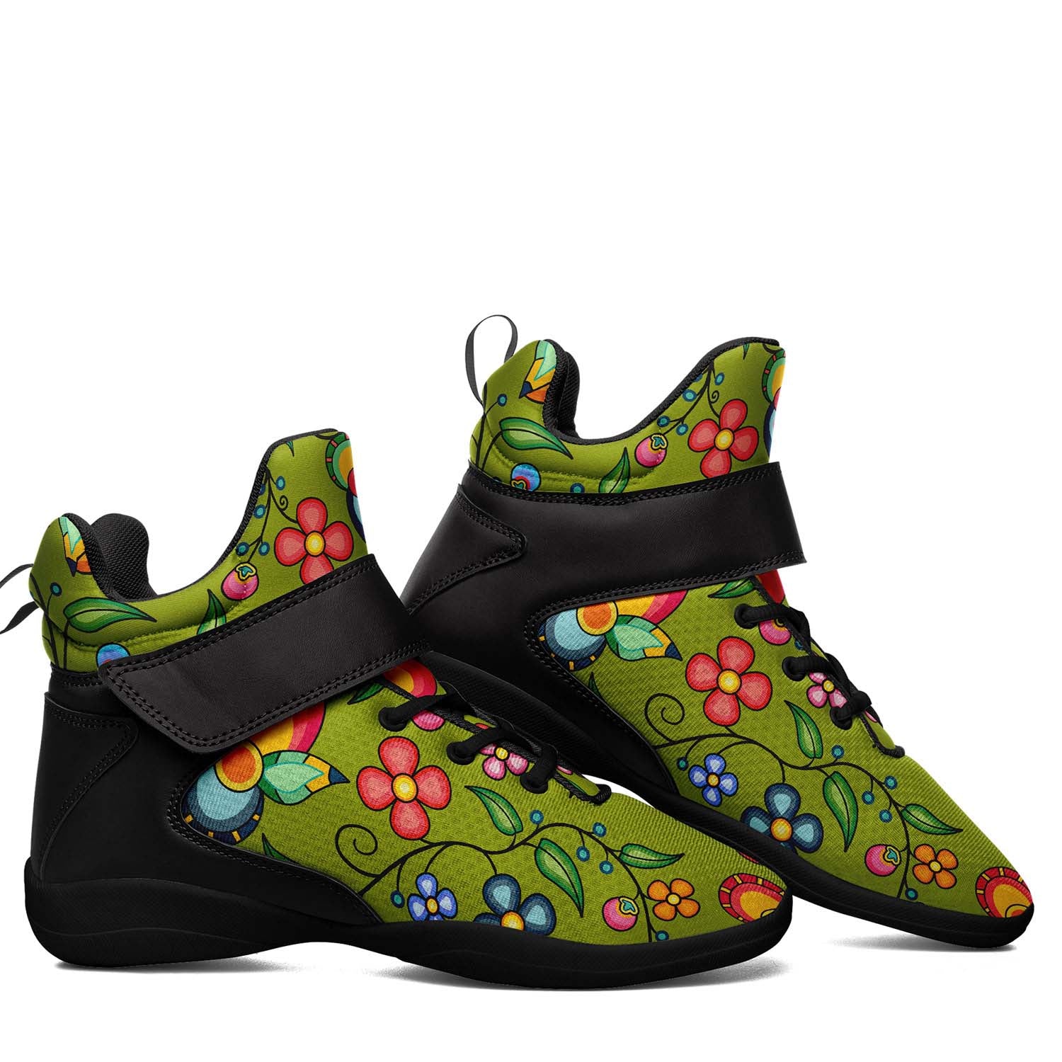 Floral Bounty Sweetgrass Ipottaa Basketball / Sport High Top Shoes - Black Sole