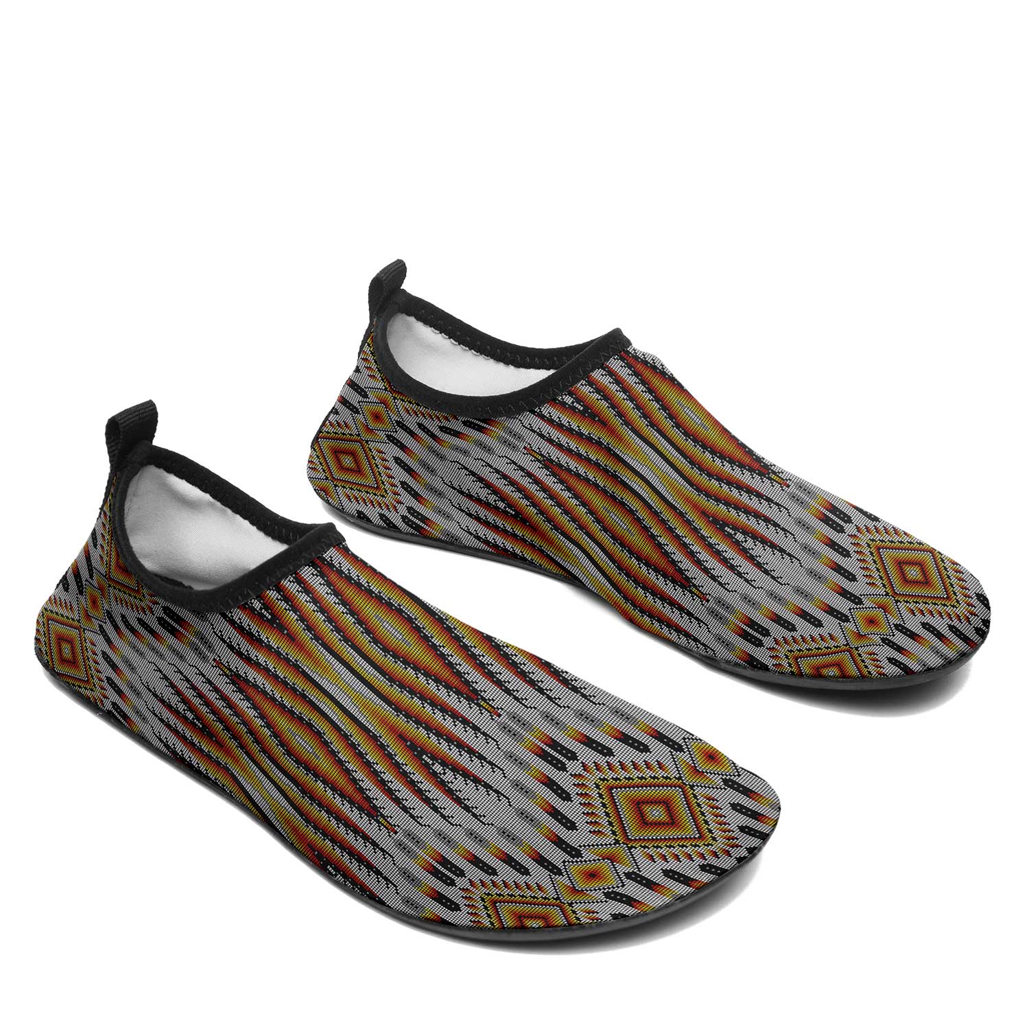 Fire Feather White Kid's Sockamoccs Slip On Shoes