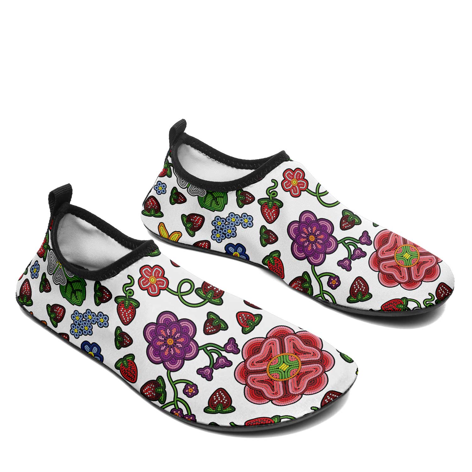 Berry Pop White Kid's Sockamoccs Slip On Shoes