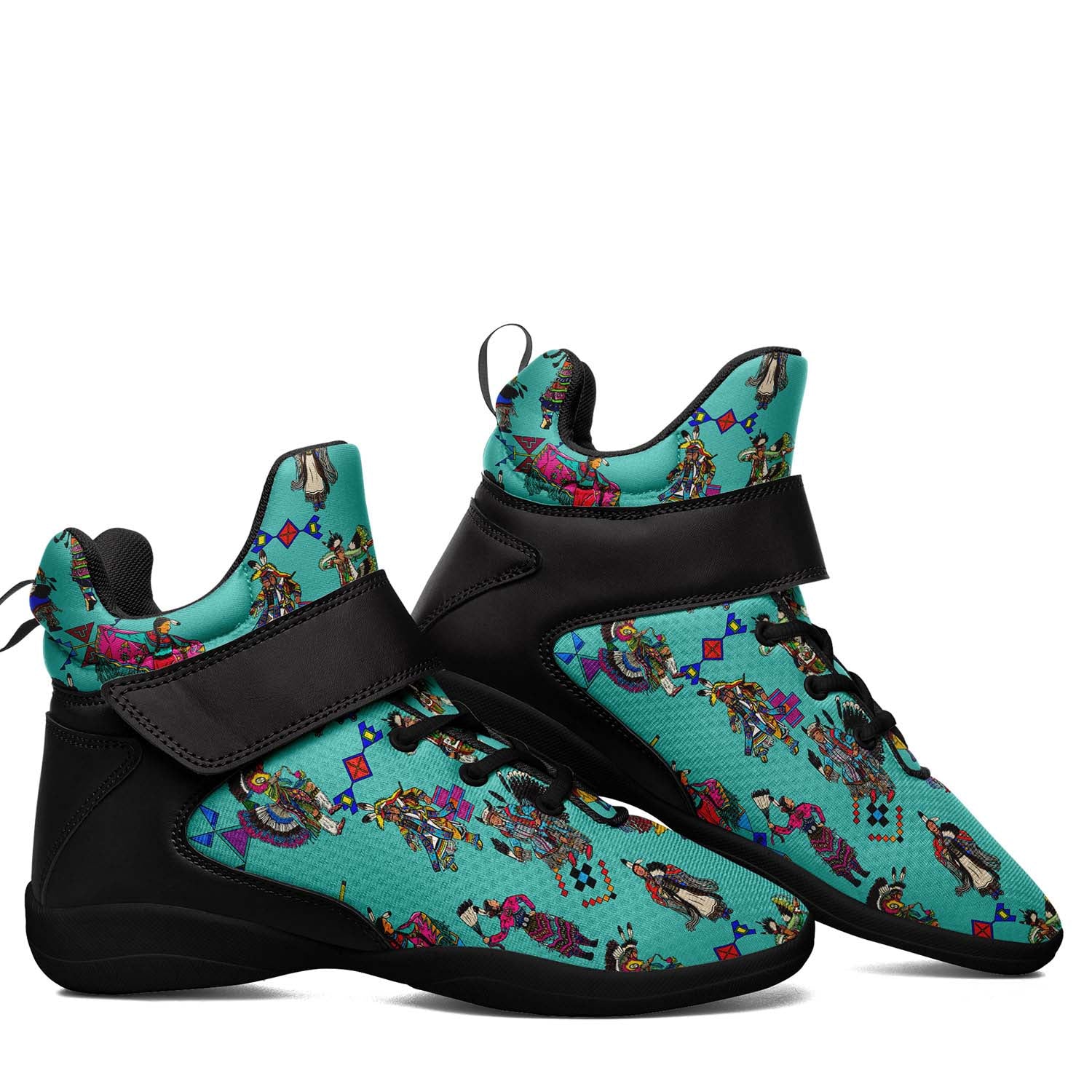 Grand Entry Dancers Eggshell Blue Ipottaa Basketball / Sport High Top Shoes - Black Sole