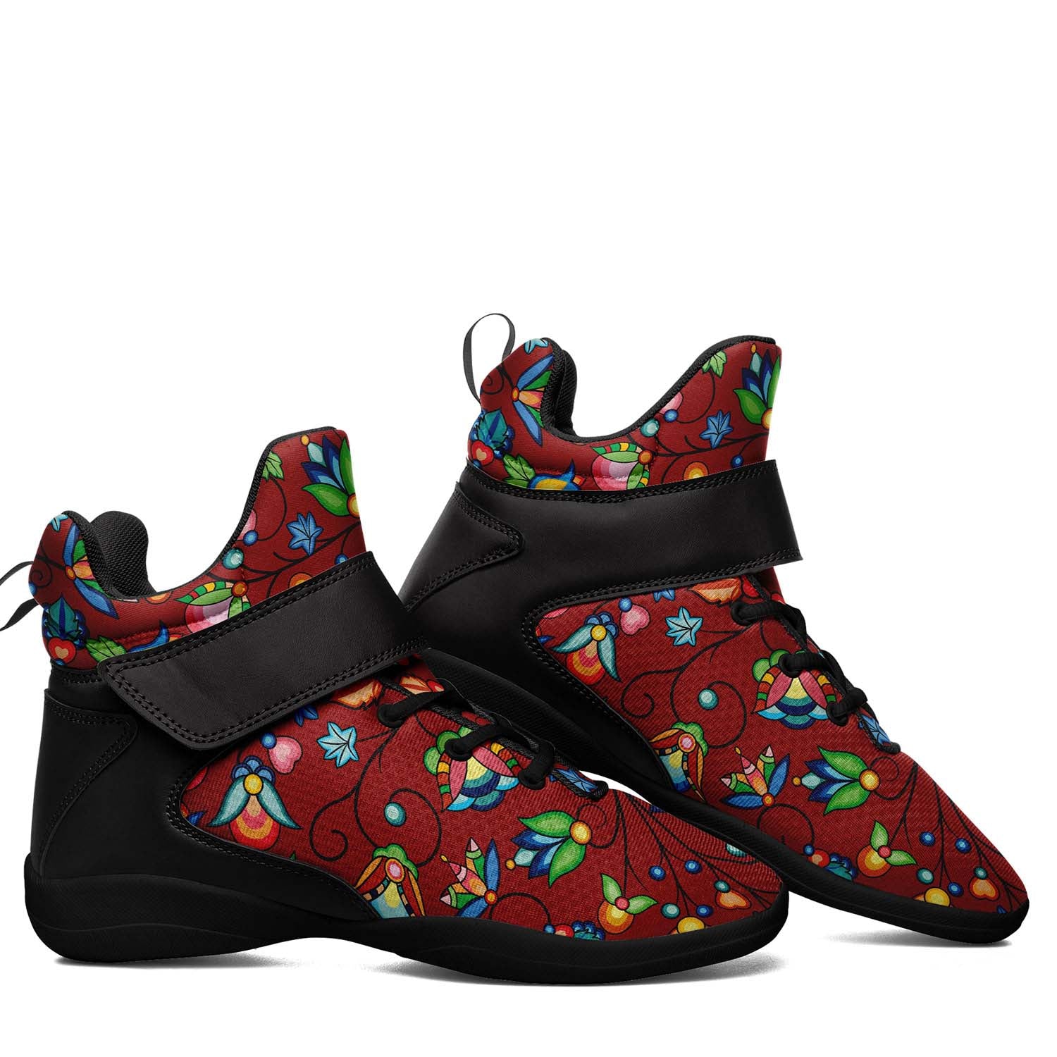 Prairie Plains Spirit Red Ipottaa Basketball / Sport High Top Shoes - Black Sole