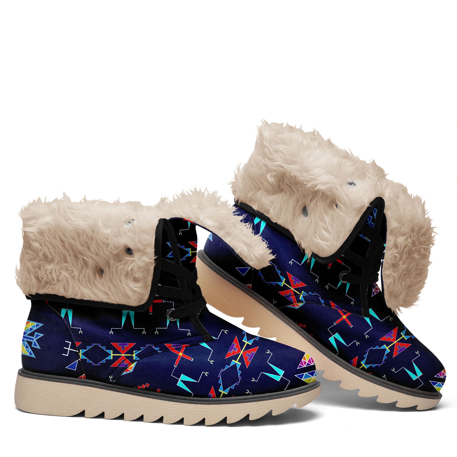 Rainy Chief Rainbow Night Lake Polar Winter Boots