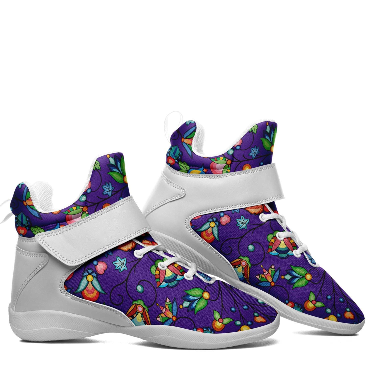 Prairie Plains Spirit Midnight Purple Ipottaa Basketball / Sport High Top Shoes - White Sole