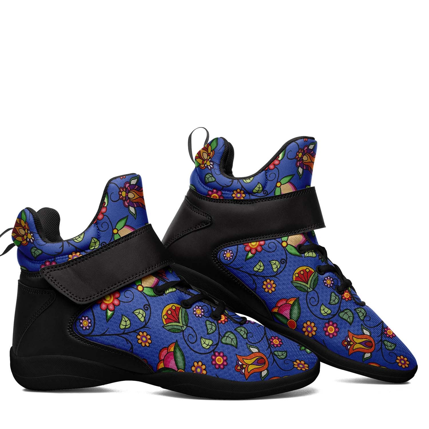 Heartbeat Petals Blue Ipottaa Basketball / Sport High Top Shoes - Black Sole