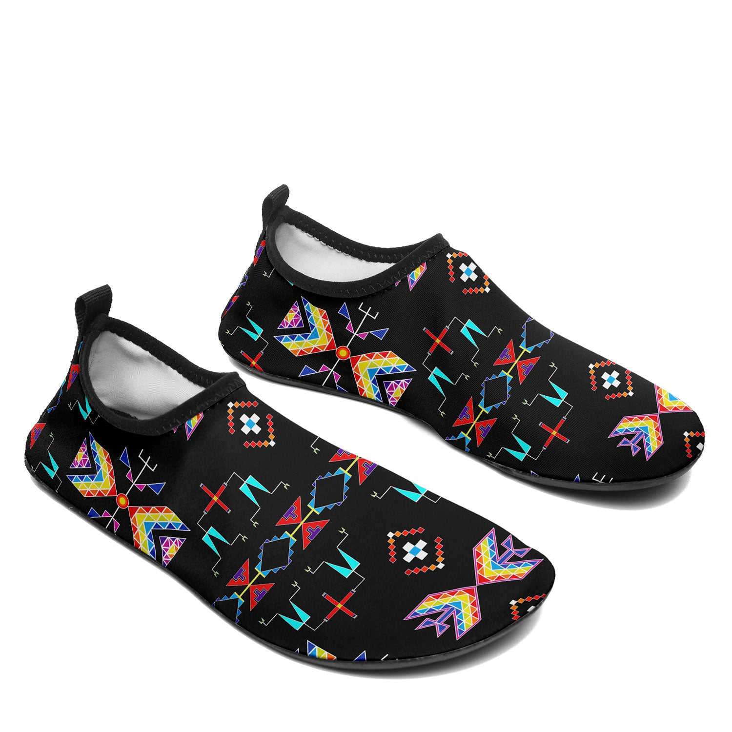 Rainy Chief Rainbow Black Kid's Sockamoccs Slip On Shoes